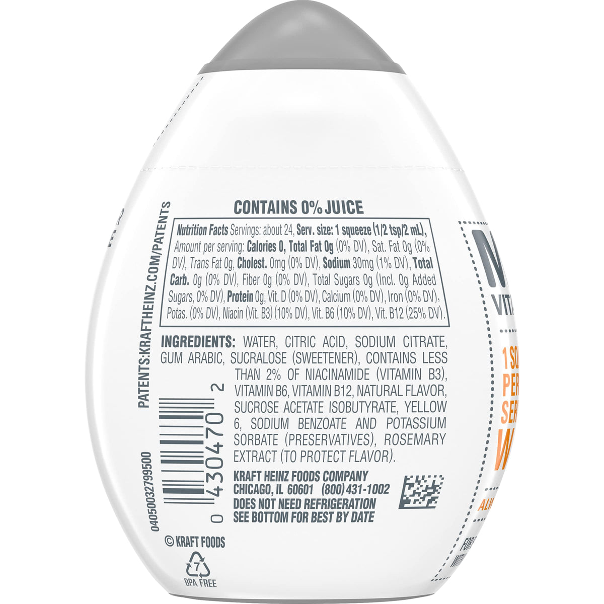 Mio Vitamins Liquid Water Enhancer, Orange Tangerine, 1.62 Oz, 7-Pack