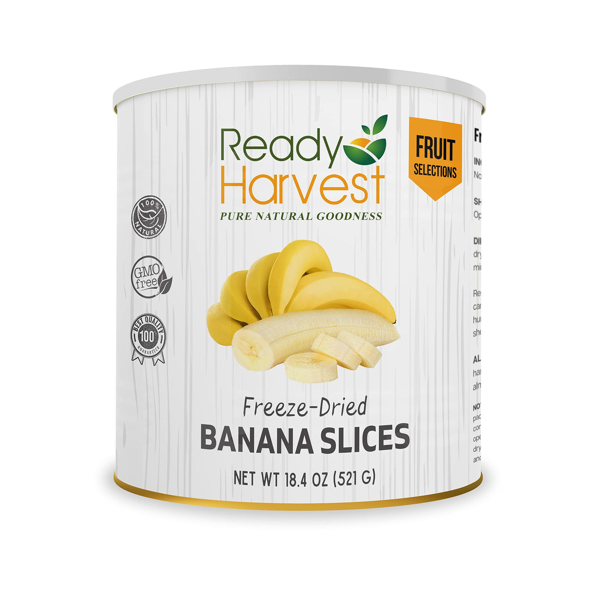 Ready Harvest Freeze Dried Food - Banana Chips | Emergency Fruit Snacks | Gluten-Free | #10 Can | 25-Year Shelf Life | Cans Filled To The Top