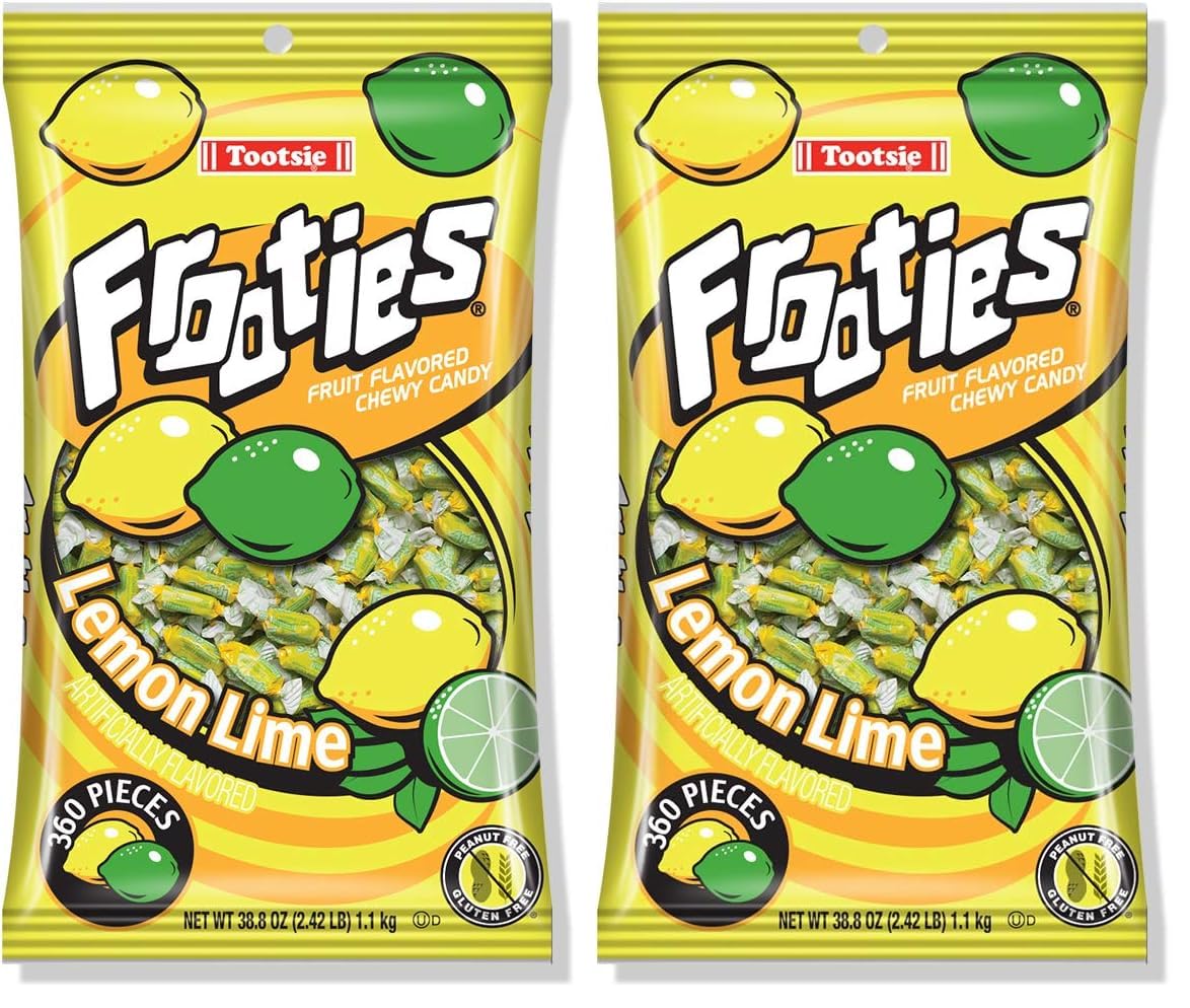 Lemon Lime Frooties - Tootsie Roll Chewy Candy - 360 Piece Count, 38.8 oz Bag (Pack of 2)