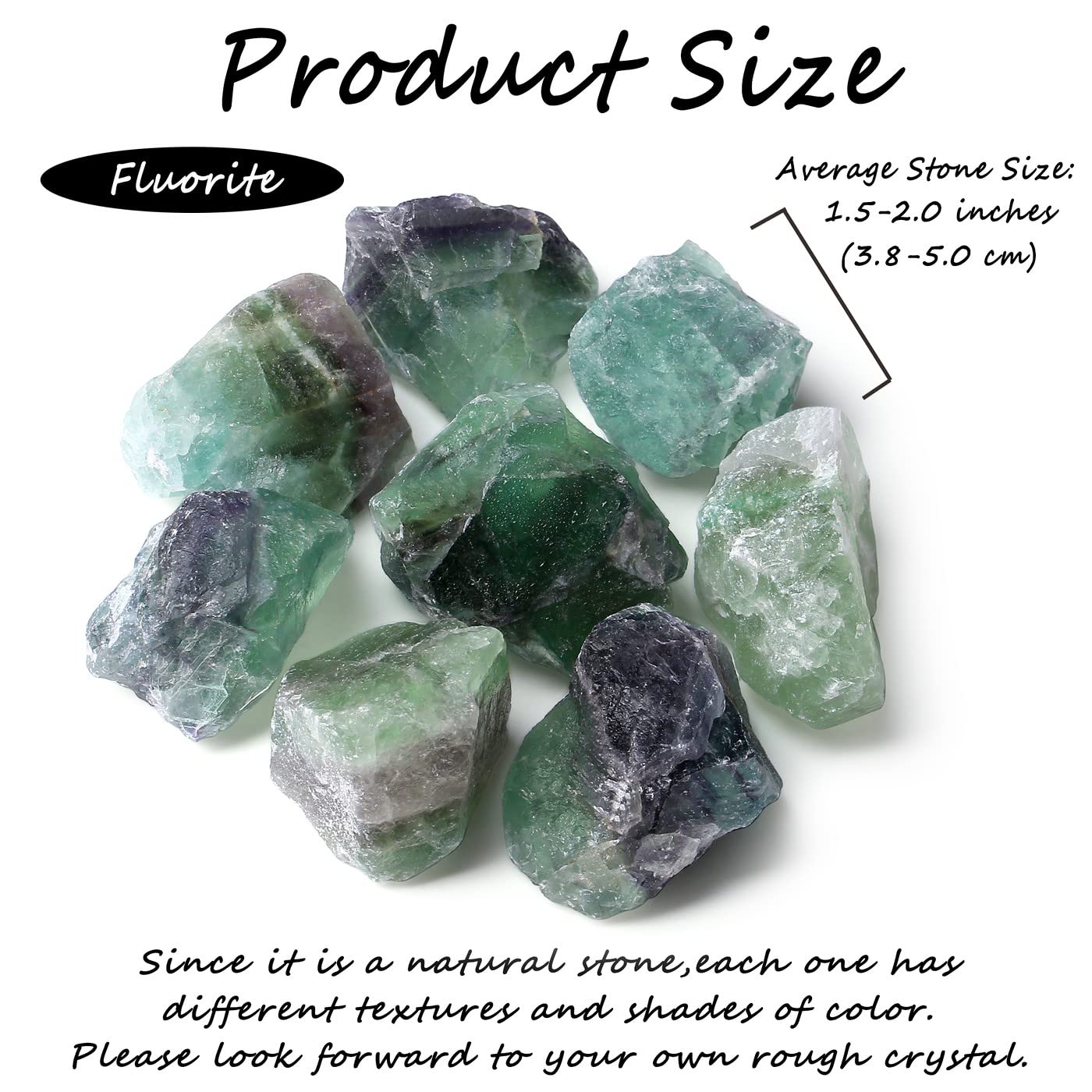 Zhiyuxi 2'' Fluorite Crystal Raw Crystals Bulk Crystals And Stones Large Raw Gemstones Rocks And Crystals Big Huge Rocks For Tum