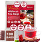 tsoneoo Premium Hibiscus Flowers Tea Bags - 100% Natural Herbal Tea - Vegan Friendly - No Sugar, Caffeine, or Gluten - 20 Count