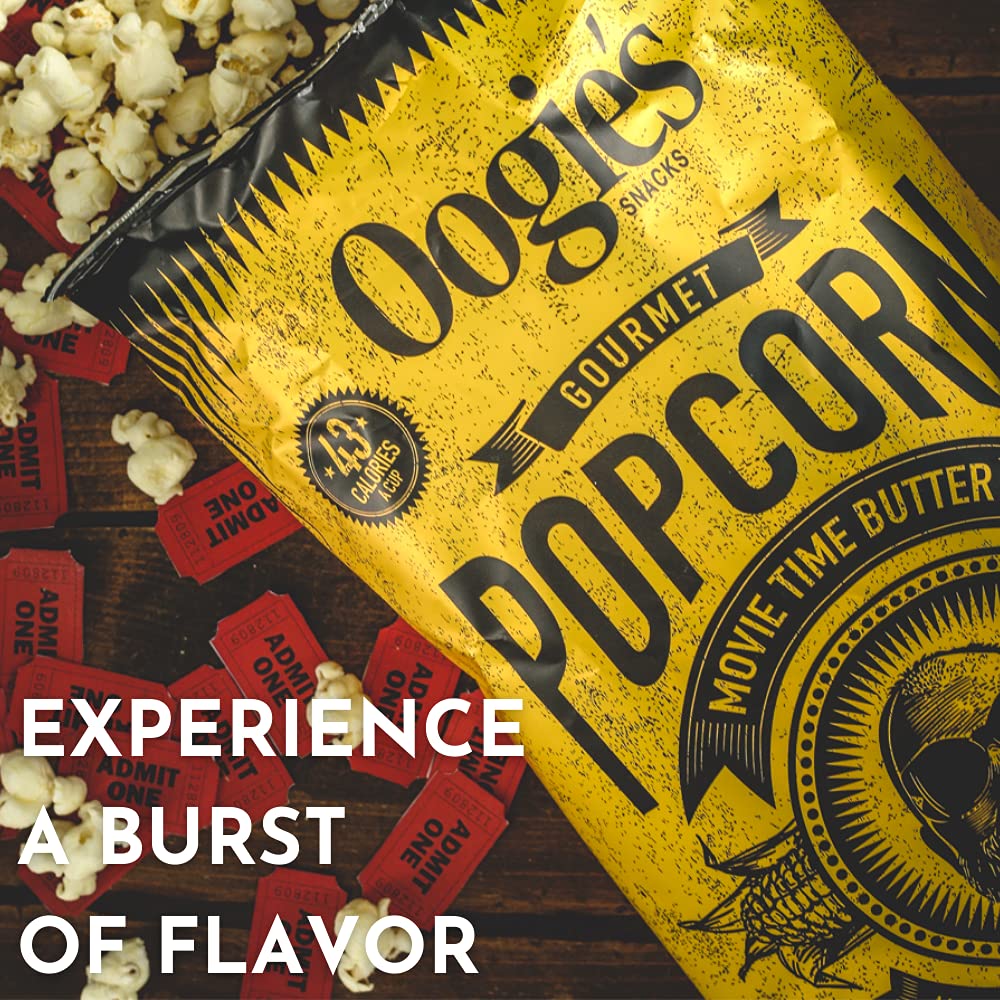 Oogie'S Gourmet Popcorn | 4 Pack | Movie Time Butter Flavor | Gluten Free Popcorn Snacks | 4.25 Ounce Big Bag
