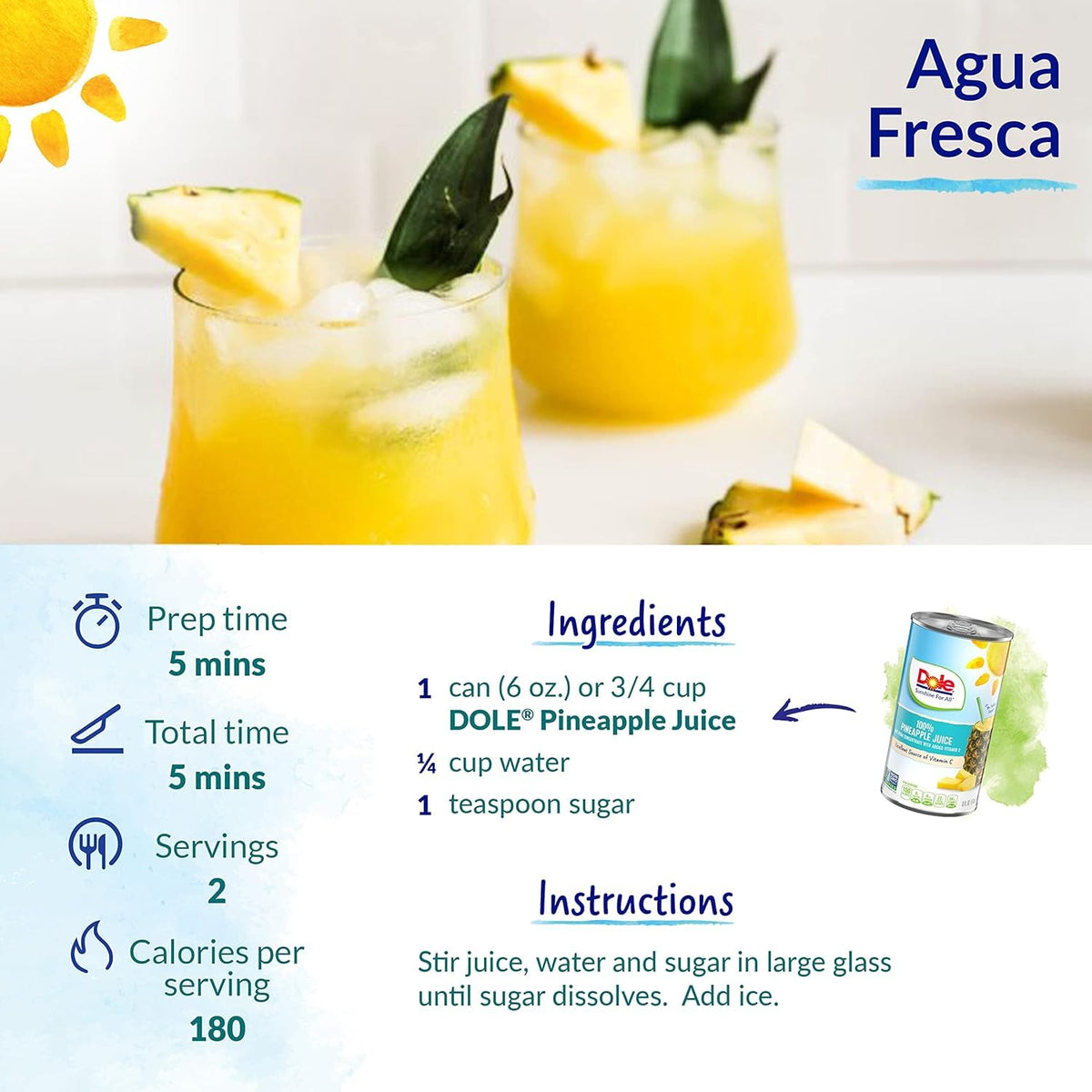 Dole 100% Pineapple Juice, No Added Sugar, 46 Fl Oz Can, Excellent Source of Vitamin C