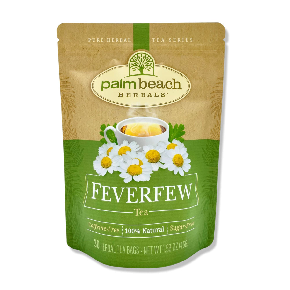 Palm Beach Medicinal Herbs - Feverfew Tea - Pure Herbal Tea Series  30Ct
