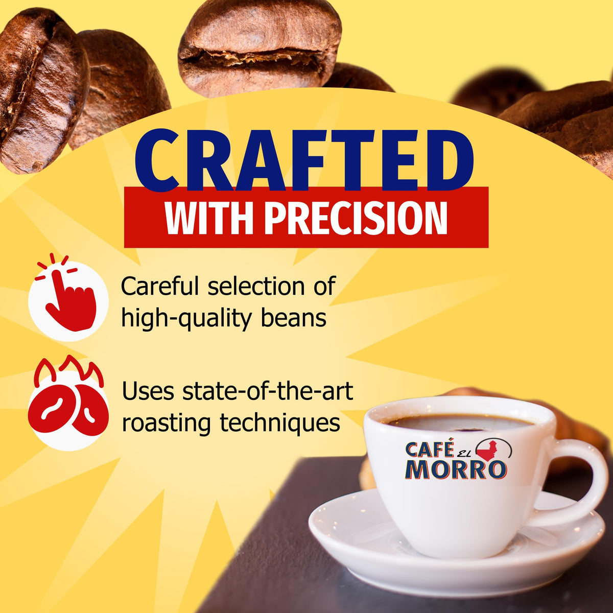 Cafe El Morro Dark Roast Espresso Ground Coffee, Vacuum Sealed, 6 oz (1-Pack)