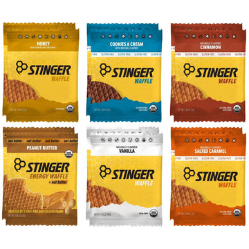 Honey Stinnger Organic Waffle 6 Flavor Variety Pack  Energy Stroopwafel for Exercise  Endurance and Performance Sports Nutrition for Home & Gym  Pre & Post Workout (12 Pack)