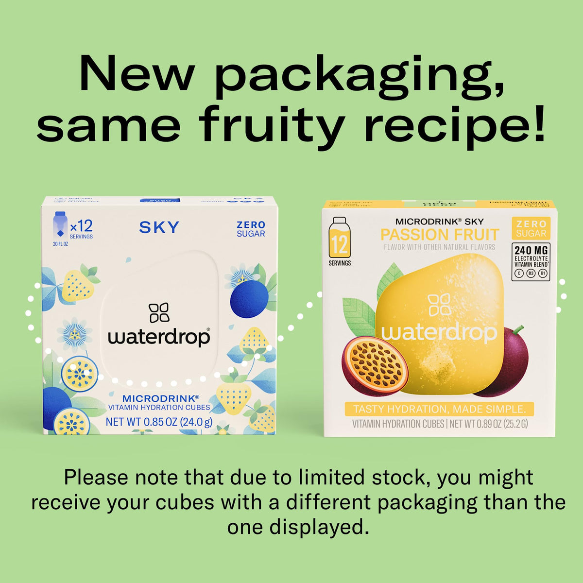 Waterdrop Hydration Cubes With Vitamin C, B Vitamins and Electrolytes, 4 Flavor Electrolyte Variety Pack, Flavored Water Enhance