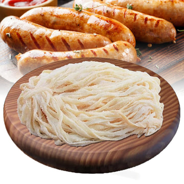 Natural Sheep Sausage Casing,Edible Casings for Making,Grade A,Pre-Tubed,Great for Snack Sticks,Italian,Hot Dog,Polish,Bratwurst