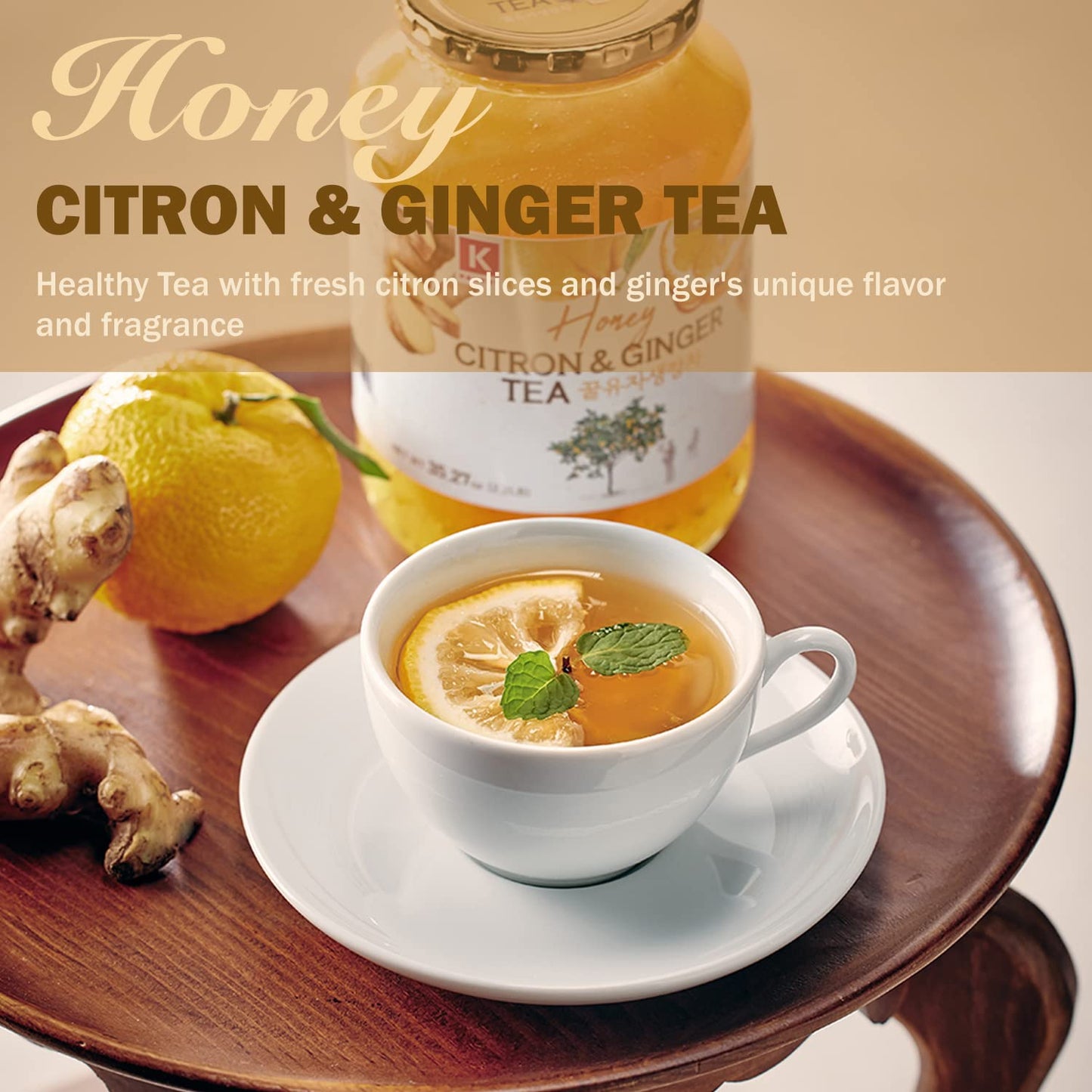 KPANTRY Honey Citron & Ginger Tea - 35.27 oz Korean Marmalade with Yuzu & Ginger for Tea, Smoothies & Salad