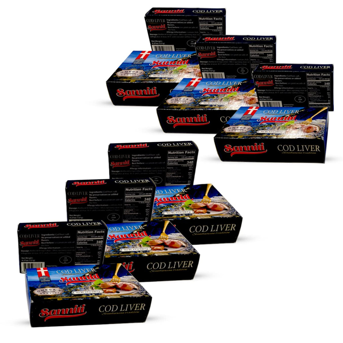 Sanniti Cod Liver, Scandinavian Edition, 4.3 Oz (Pack Of 12)