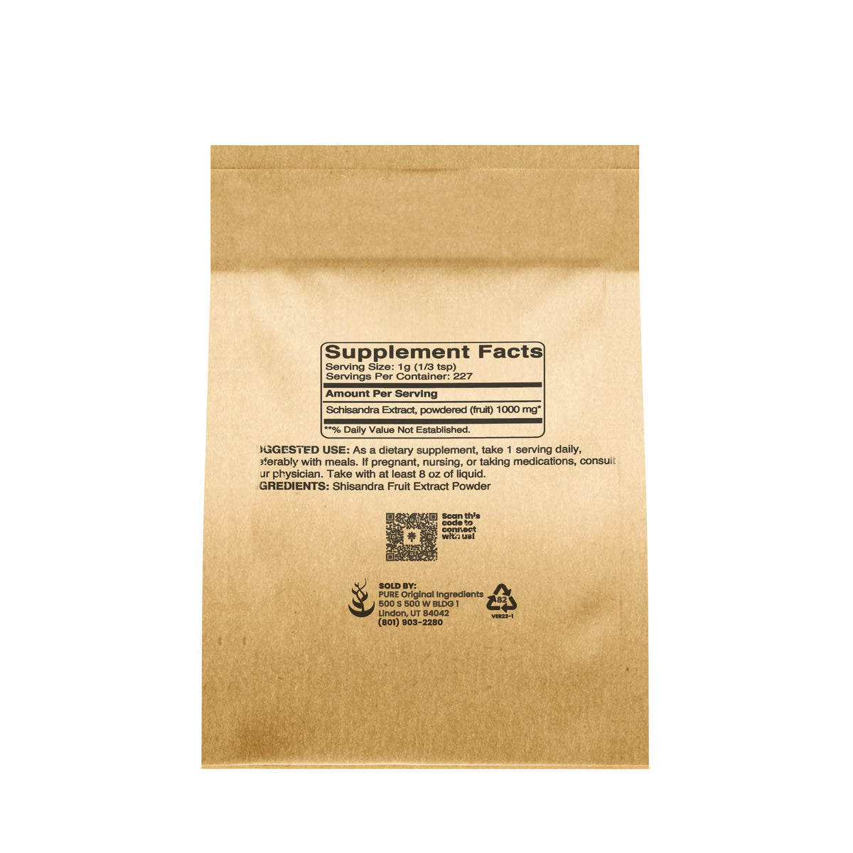 PURE ORIGINAL INGREDIENTS Schisandra Extract Powder, Non-GMO, Gluten-Free, 8 oz