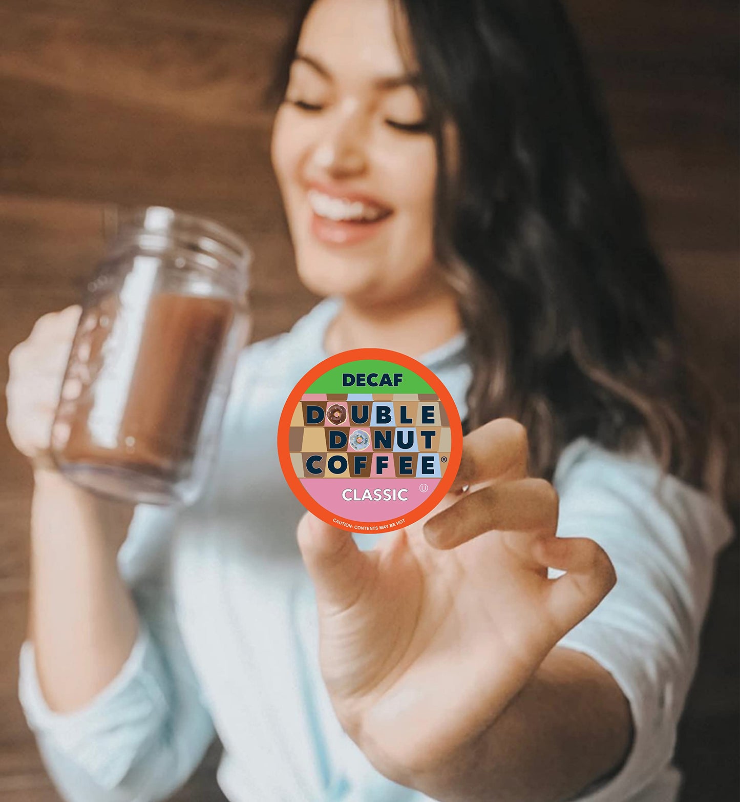 Double Donut Coffee Decaf Medium Roast Pods for Keurig K Cups, 96 Count
