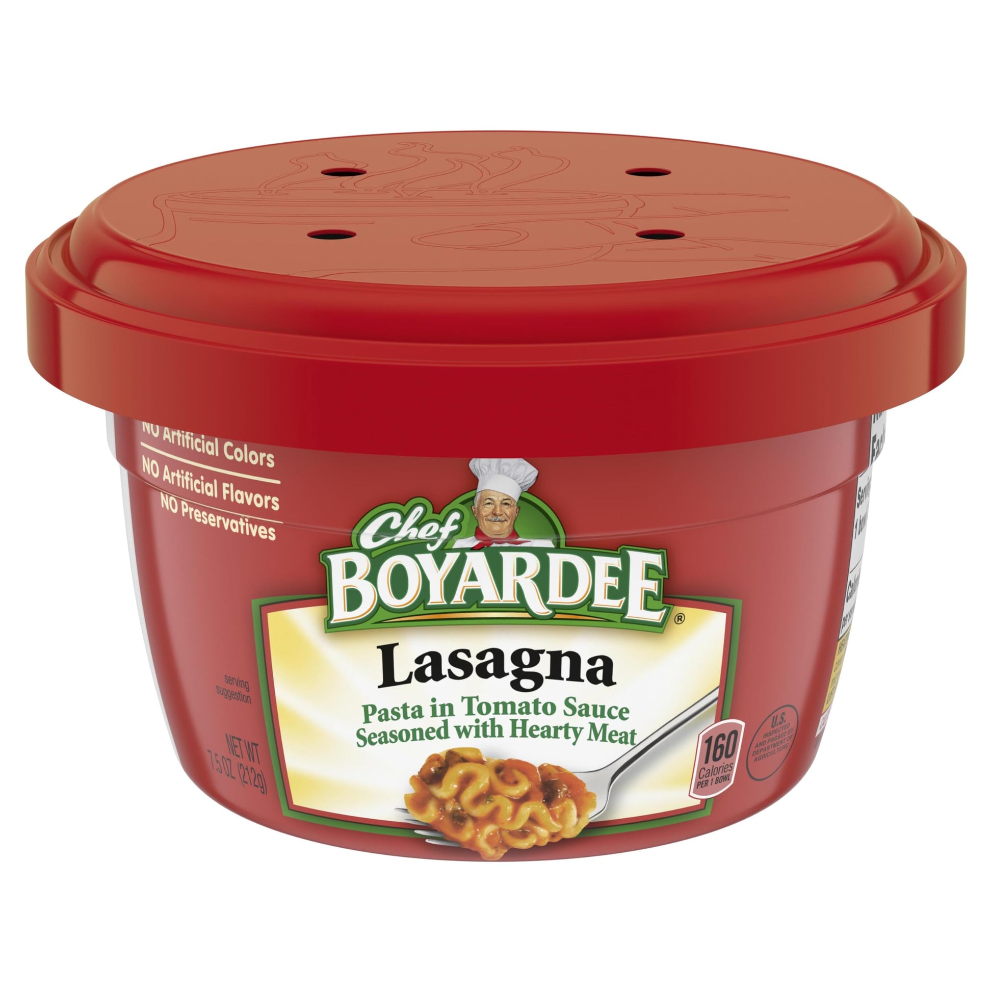 Chef Boyardee Lasagna, Microwave Food, 7.5 Oz Microwaveable Bowl (12 Bowls)