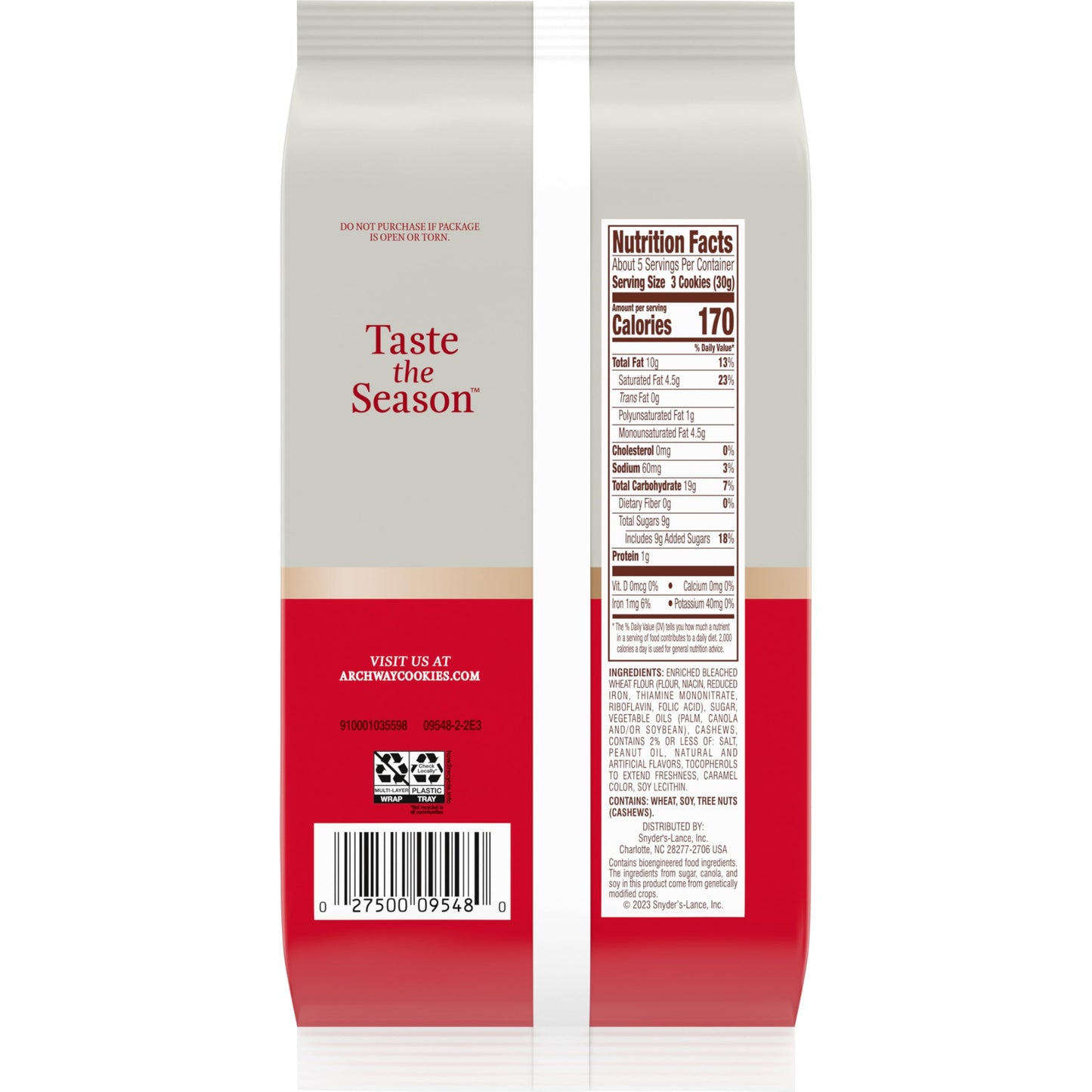 Archway Cookies  Cashew Nougat Cookies  6 Ounce