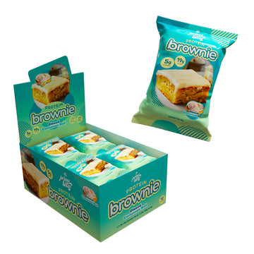 Prime Bites Protein Brownie From Alpha Prime Nutrition Products | High Protein, Collagen Fortified Low Sugar Treat | Delicious Snack | 12 Bars Per Box (Glazed Cinnamon Roll)