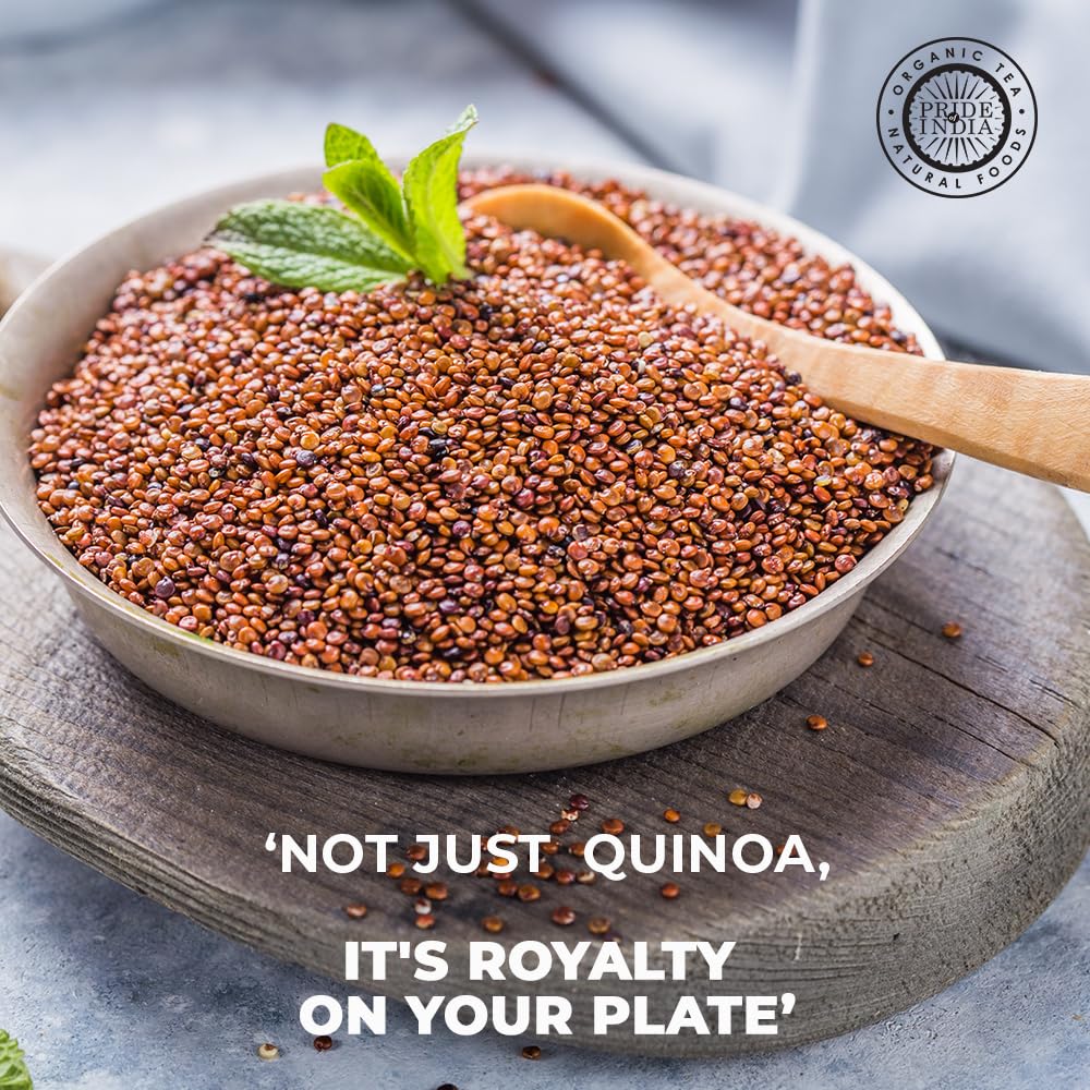 Pride Of India - Organic Red Royal Quinoa - 100% Bolivian Superior Grade Protein Rich Whole Grain, 1.5 Pound (24oz) Jar