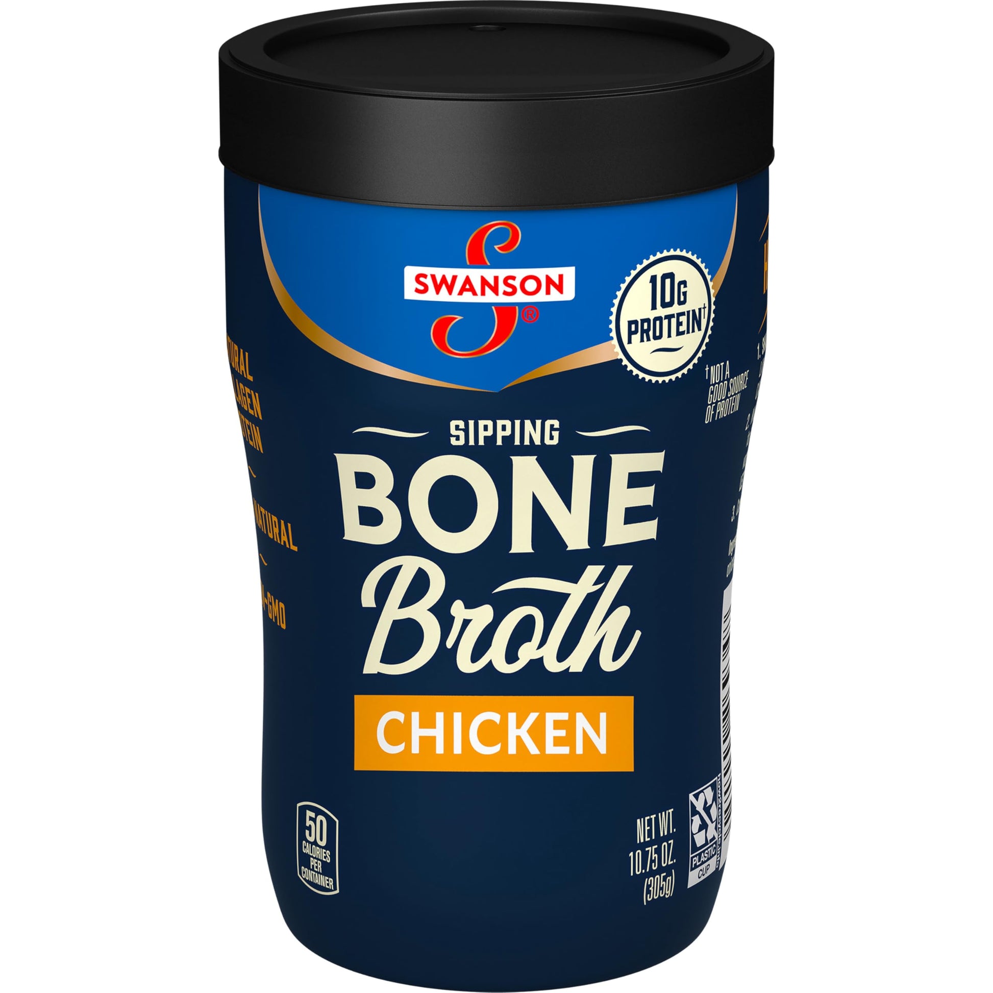 Swanson Sipping Chicken Bone Broth, 10.75 Oz Microwavable Cup