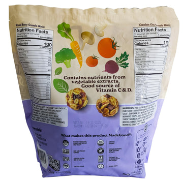 Madegood Organic Granola Minis 24-Bag Organic Snack Variety Pack, Gluten Free Mon Gmo Vegan Nut Free Individually Wrapped Snack Packs
