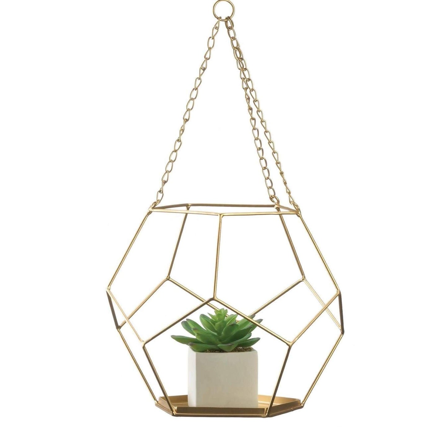Summerfield Terrace 10018887 Hanging Geometric Plant Holder, White