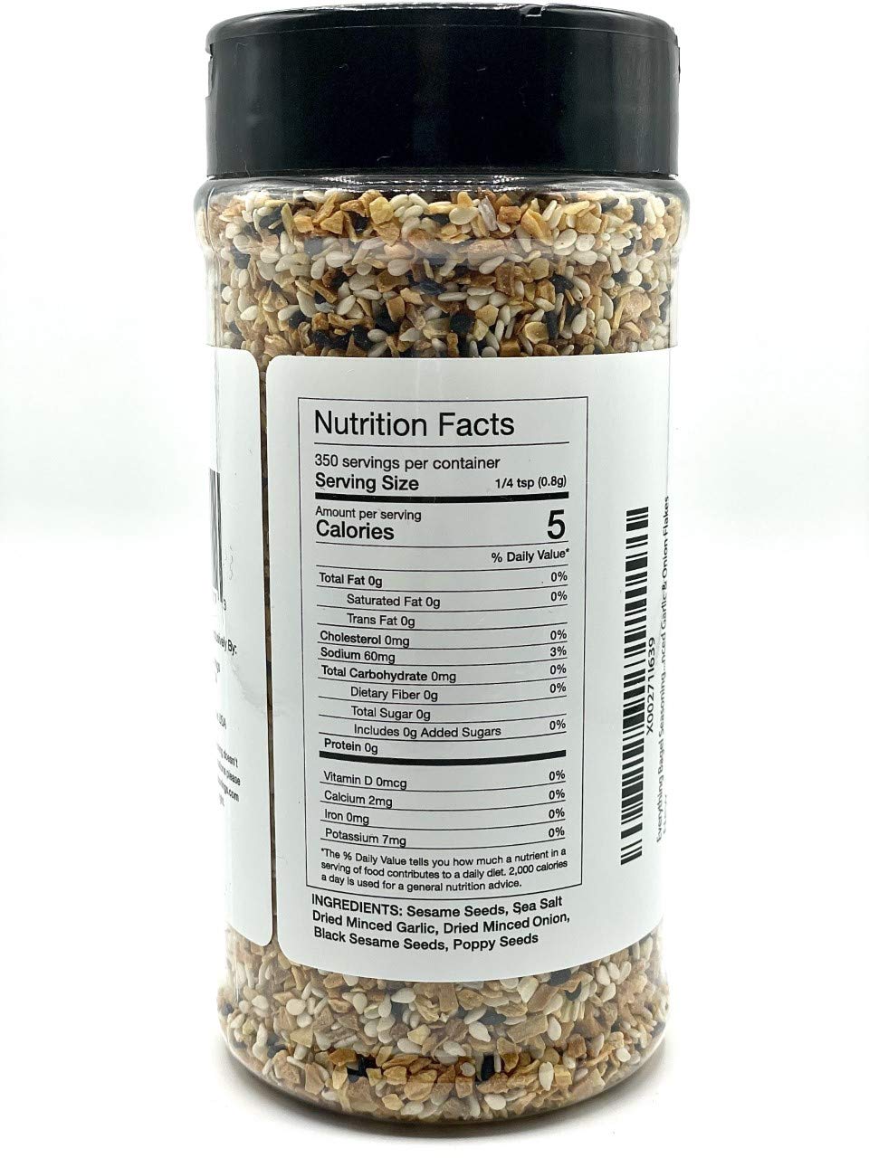 Everything Bagel Seasoning Blend Original XL 10 Ounce Jar. Delicious Blend of Sea Salt and Spices Dried Minced Garlic & Onion Fl