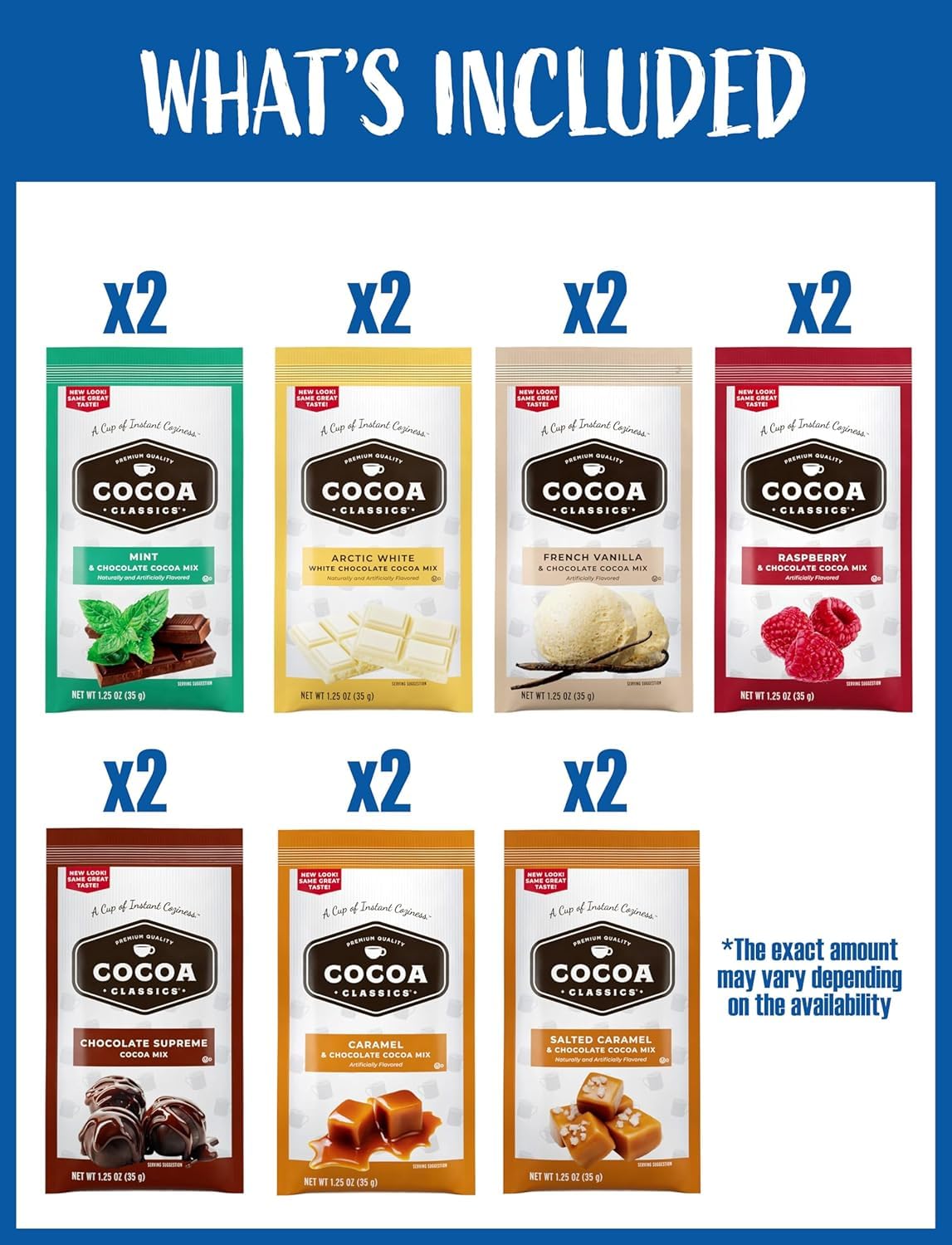 Evas Gift Universe Hot Cocoa Mix Gift Set – 14 Count, 7 Flavors – Cozy Chocolate Sampler for Students, Coworkers, Teens & Family