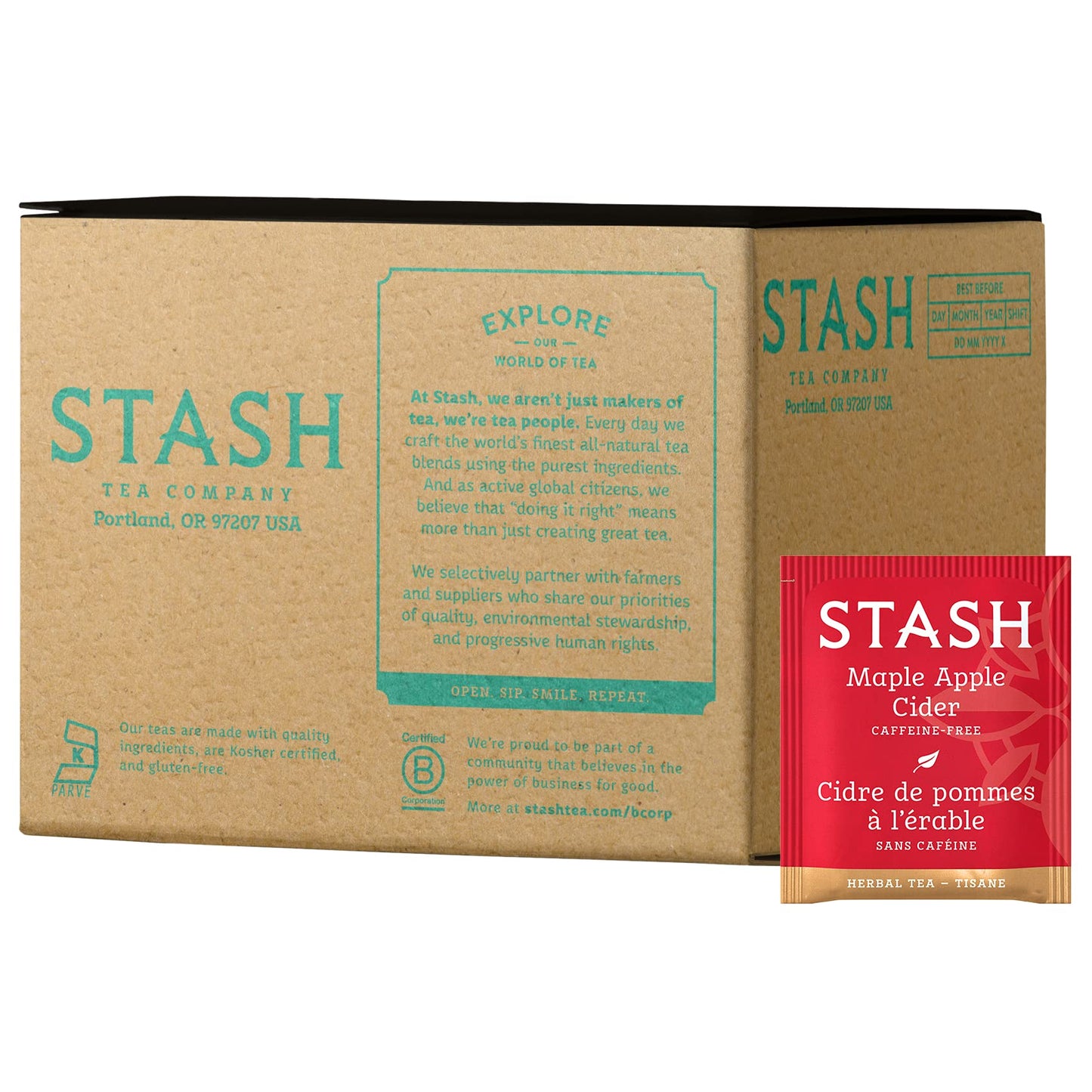Stash Tea Maple Apple Cider Herbal Tea - Caffeine Free, Non-GMO, 100 Count