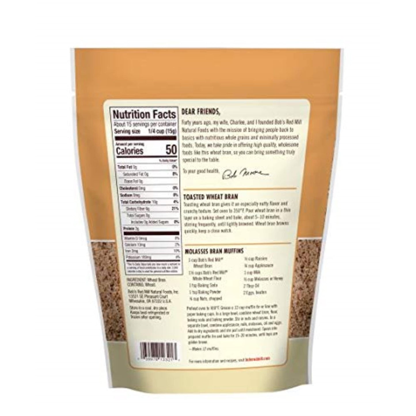Bob's Red Mill Unprocessed Miller's Wheat Bran, 8 Ounce