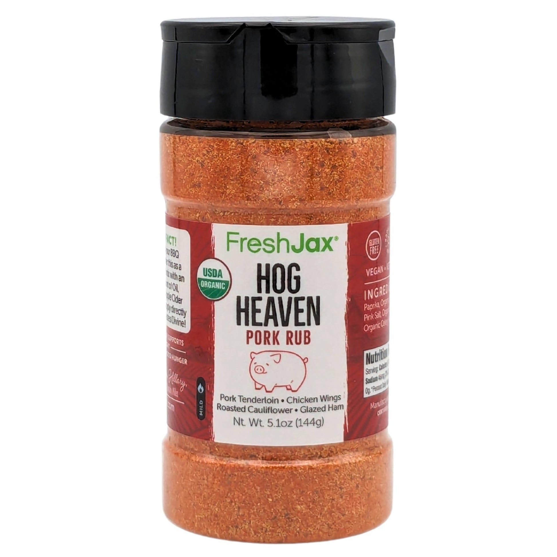 Freshjax Organic Hog Heaven Pork Bbq Rub (5.1 Oz Bottle) | Non-Gmo  Gluten-Free  Keto  Paleo  No Preservatives | Bbq Pork Seasoning Mix Handcrafted In Jacksonville