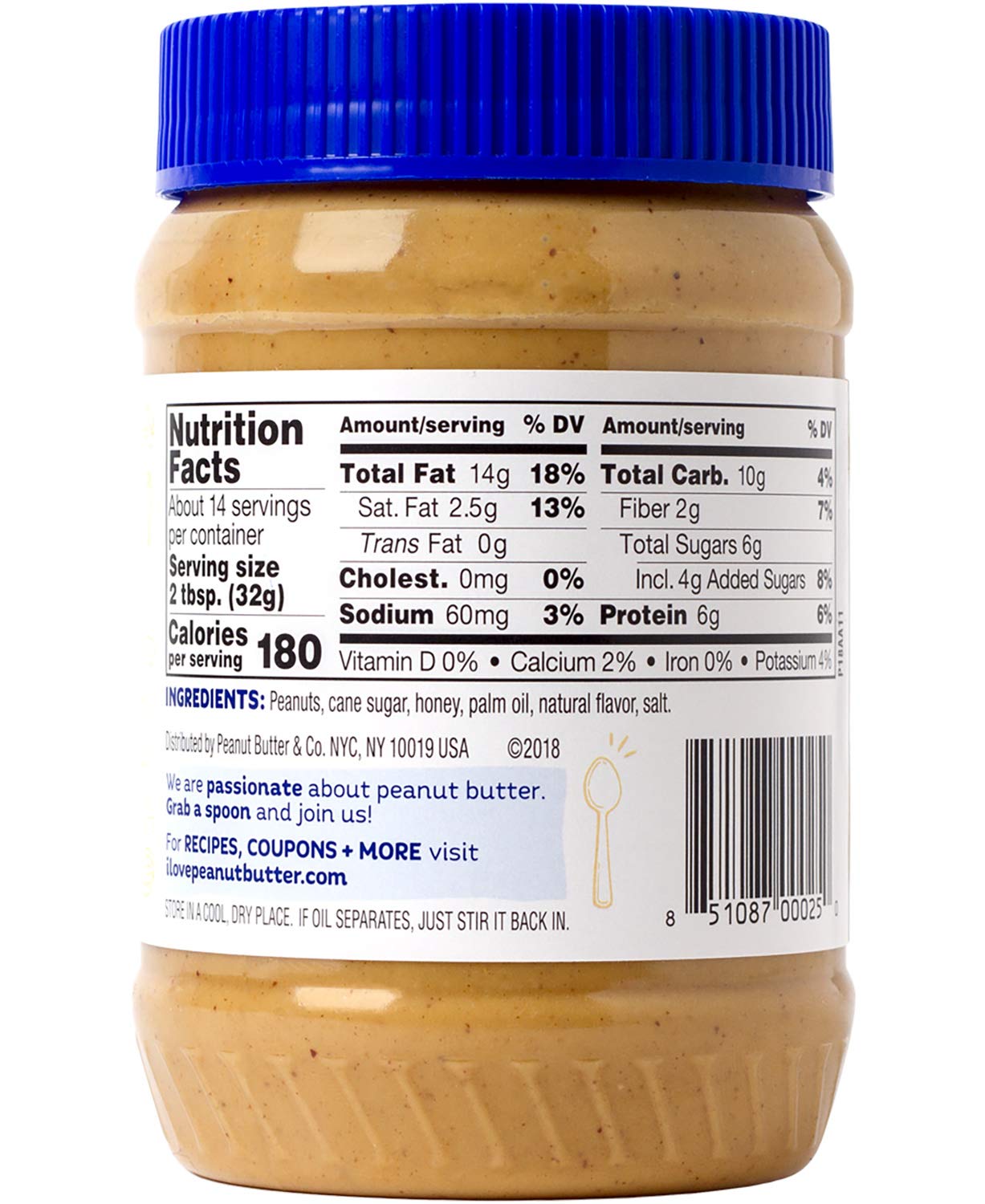 Peanut Butter & Co. The Bees Knees (Honey) Peanut Butter, Gluten Free, 48 Oz Value Pack, 48 Oz