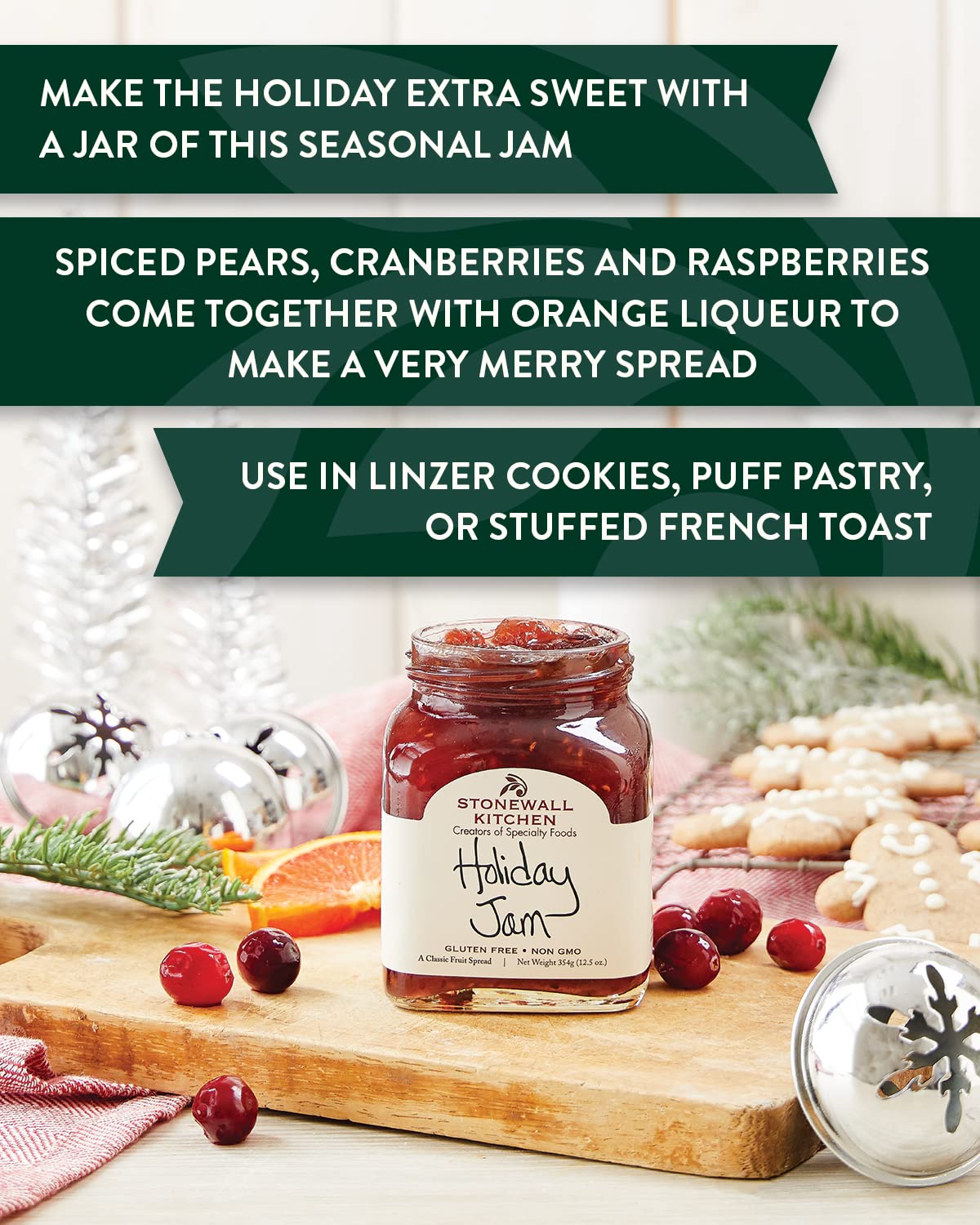Stonewall Kitchen Holiday Jam, 12.5 Ounces, Red, Pack of 1