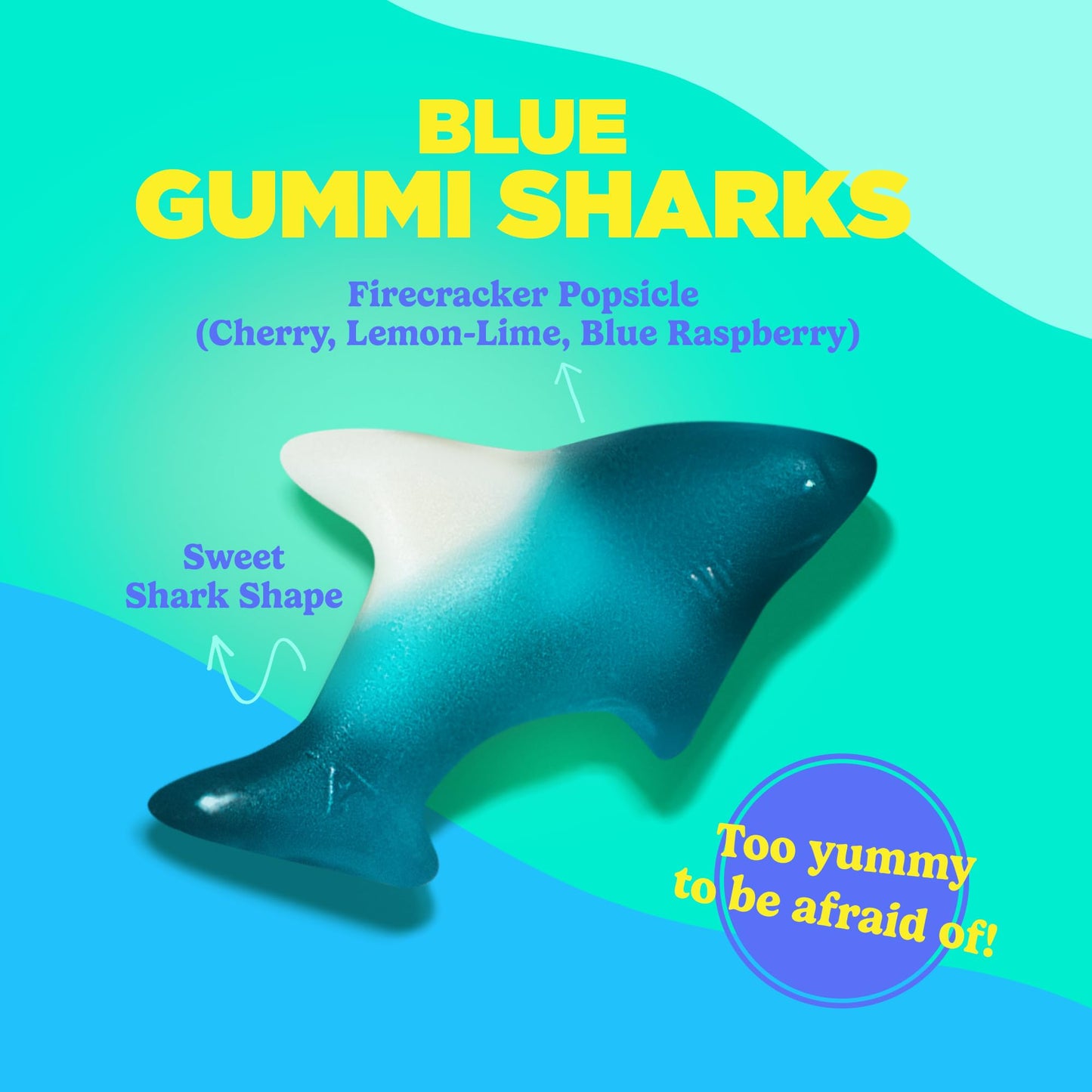 Albanese Worlds Best Blue Gummi Sharks | 5Lbs Of Candy | Gluten Free, Fat Free, Soft And Chewy Gummy |   Pop Flavor: Cherry, Lemon-Lime, Blue Raspberry | Perfect For Themed Kids Parties