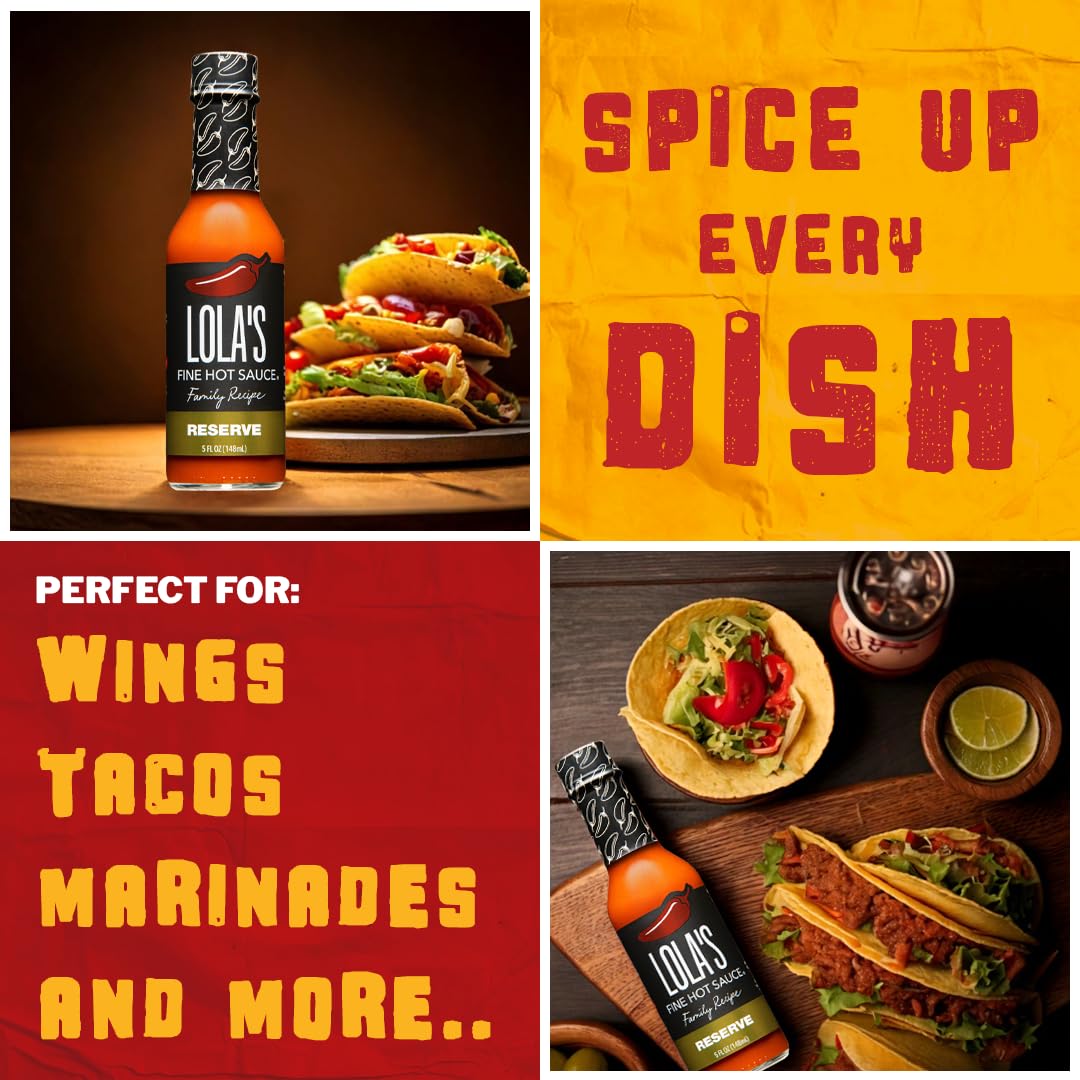 Lolas Family Reserve Hot Sauce | Carolina Reaper & Habanero Blend | Ultra Spicy | 0 Calories, 0G Fat, Low Sodium | All-Natural,