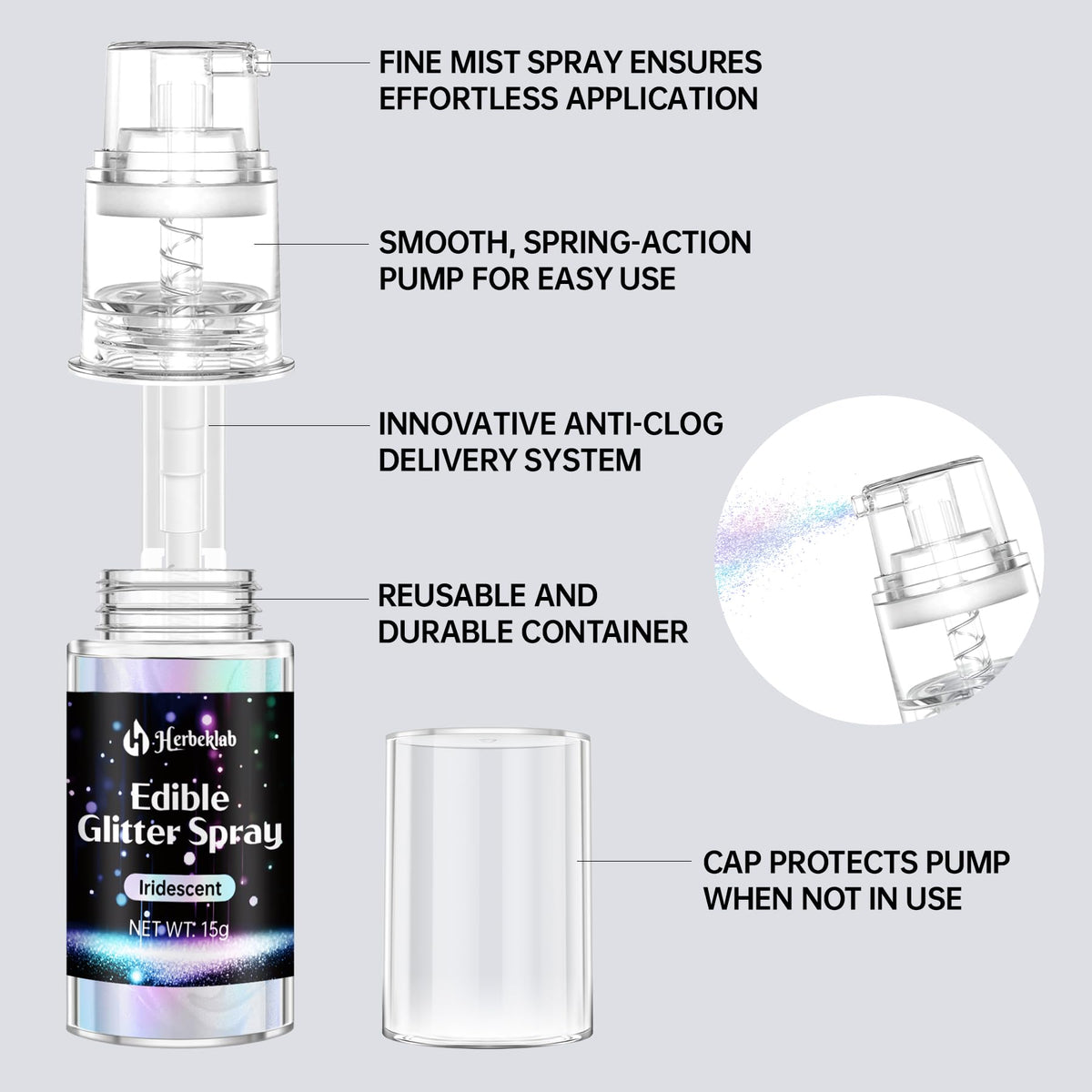 Rose Gold Edible Glitter Spray - 15G Edible Rose Gold Glitter For Cakes Food Grade Metallic Shimmer Powder Cake Sprinkles For Co