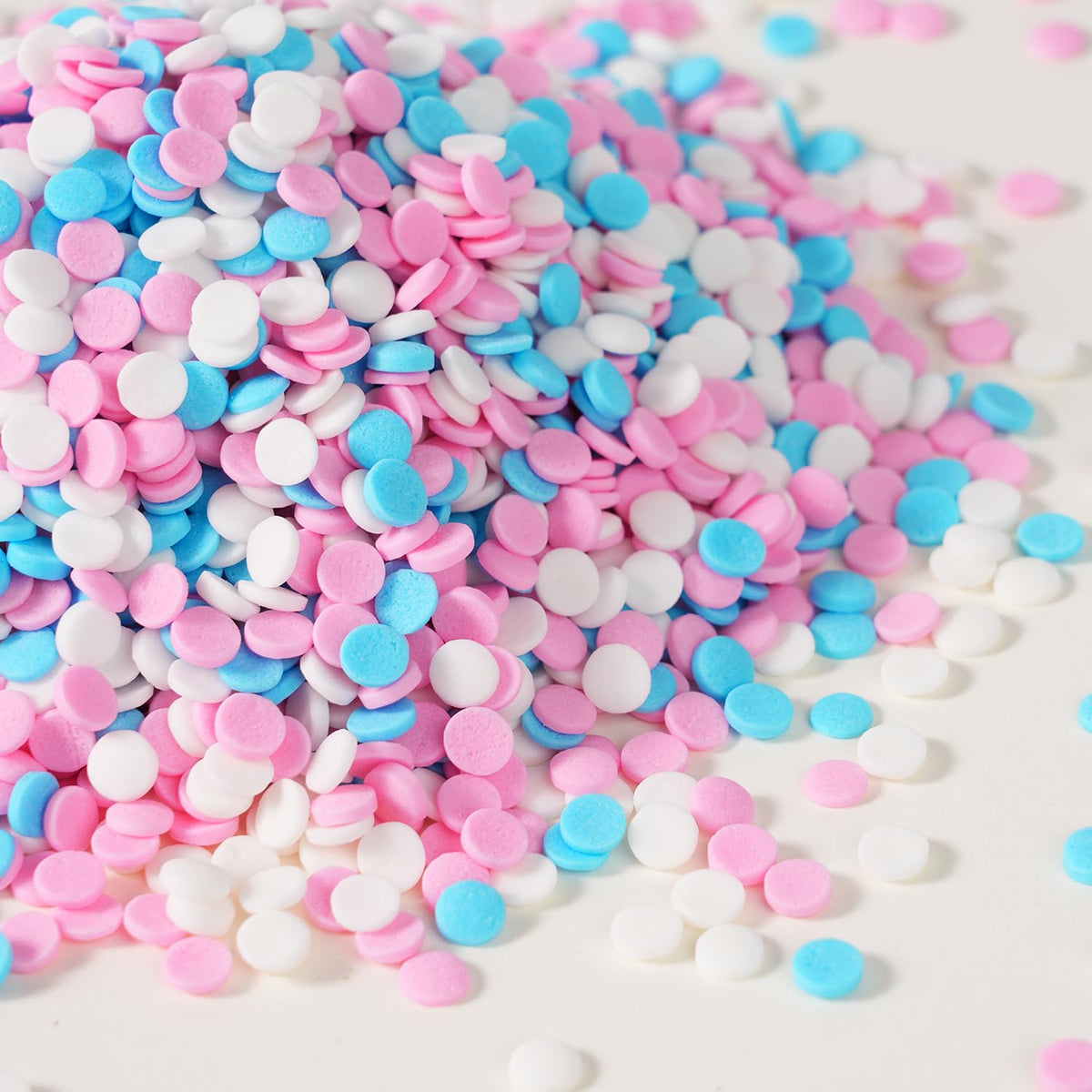 Edible Pink Blue White Sprinkle For Cake Decorating  Confetti Sprinkles  Round Sprinkles  Perfect For Baking  Cake  Cupcakes  Macarons  Waffles  Ice Cream  And Cookies(120G/4.23Oz)