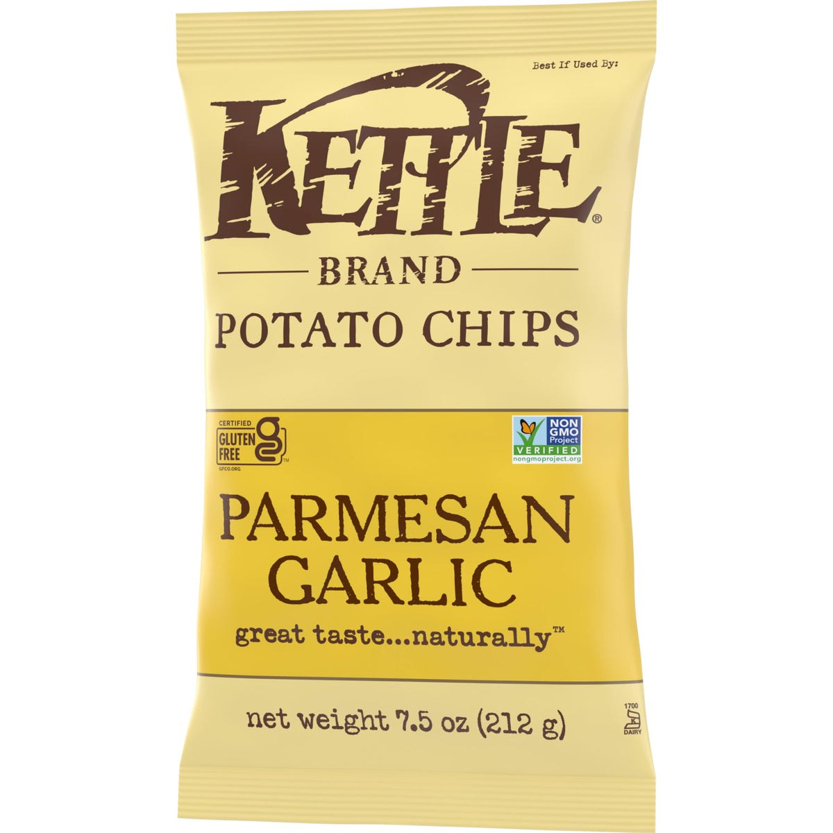 Kettle Brand Potato Chips Parmesan Garlic Kettle Chips, 7.5 Oz (Pack of 2)
