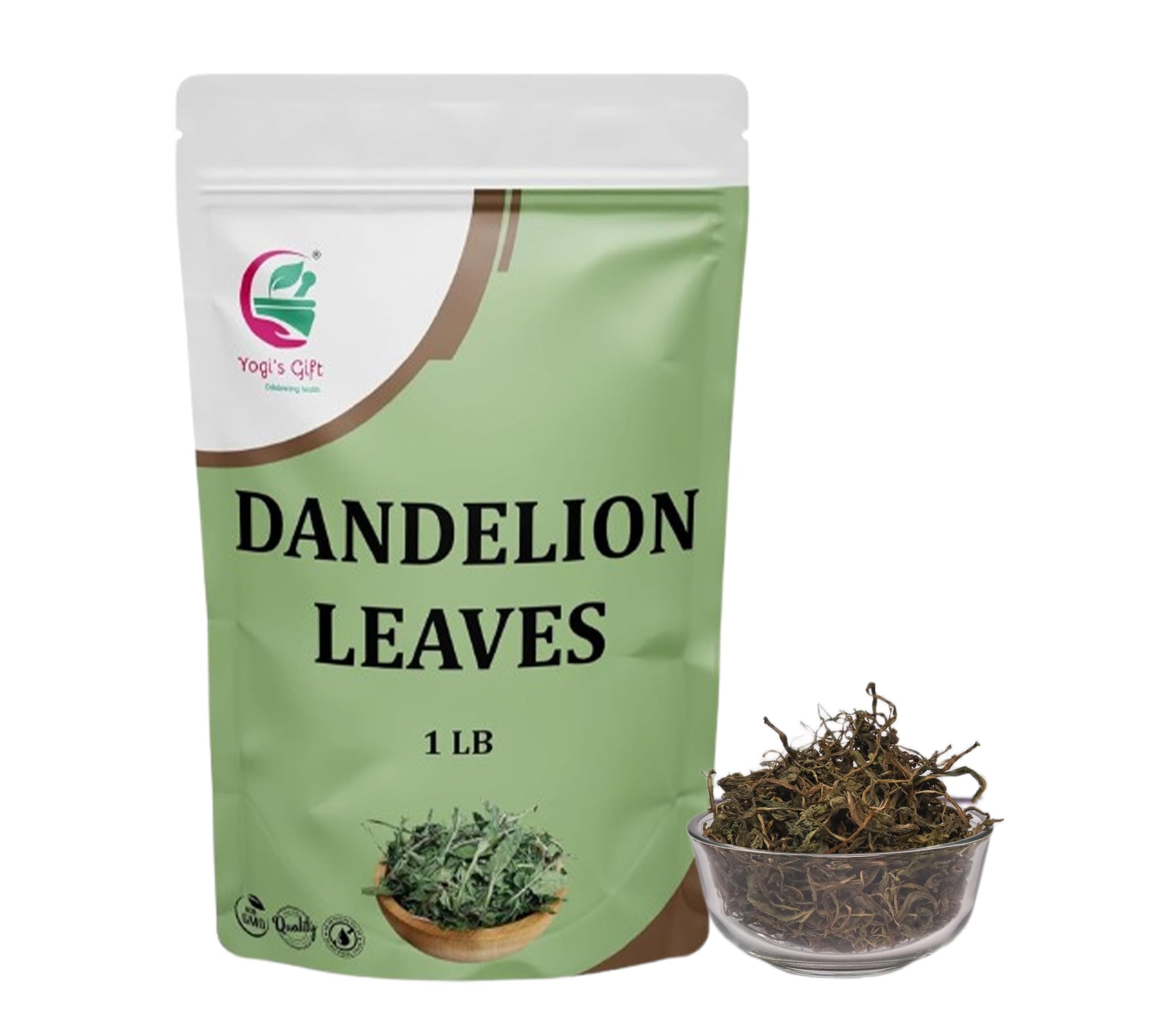 Dandelion Leaves 1 Lb  100% Natural & Pure  Ideal For Dandelion Tea  Herbal Blends & Wellness Uses  1 Lb Bulk Pack  Resealable Bag For Freshness - By Yogis Gift