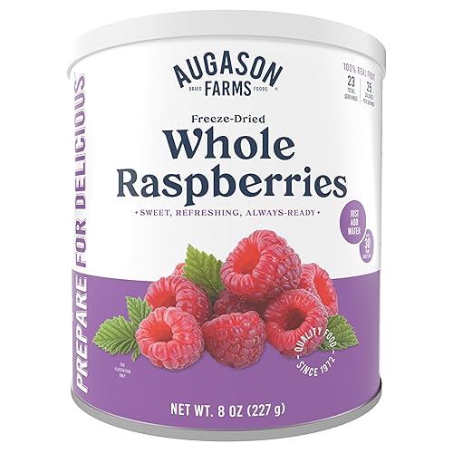 Augason Farms Freeze Dried Whole Raspberries #10 Can, 8 Oz