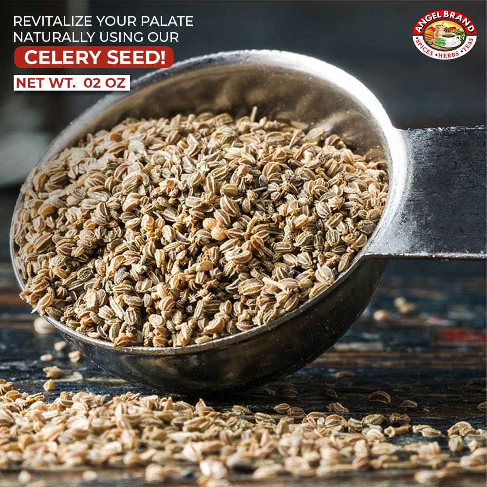Angel Brand Celery Seeds - Premium Whole Celery Seed Spice For Cooking, Pickling, And Seasoning - Enhance Flavors Of Soups, Sala