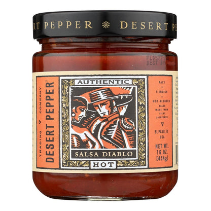 Desert Pepper Salsa Diablo Hot, 16 Ounce (Pack of 6)