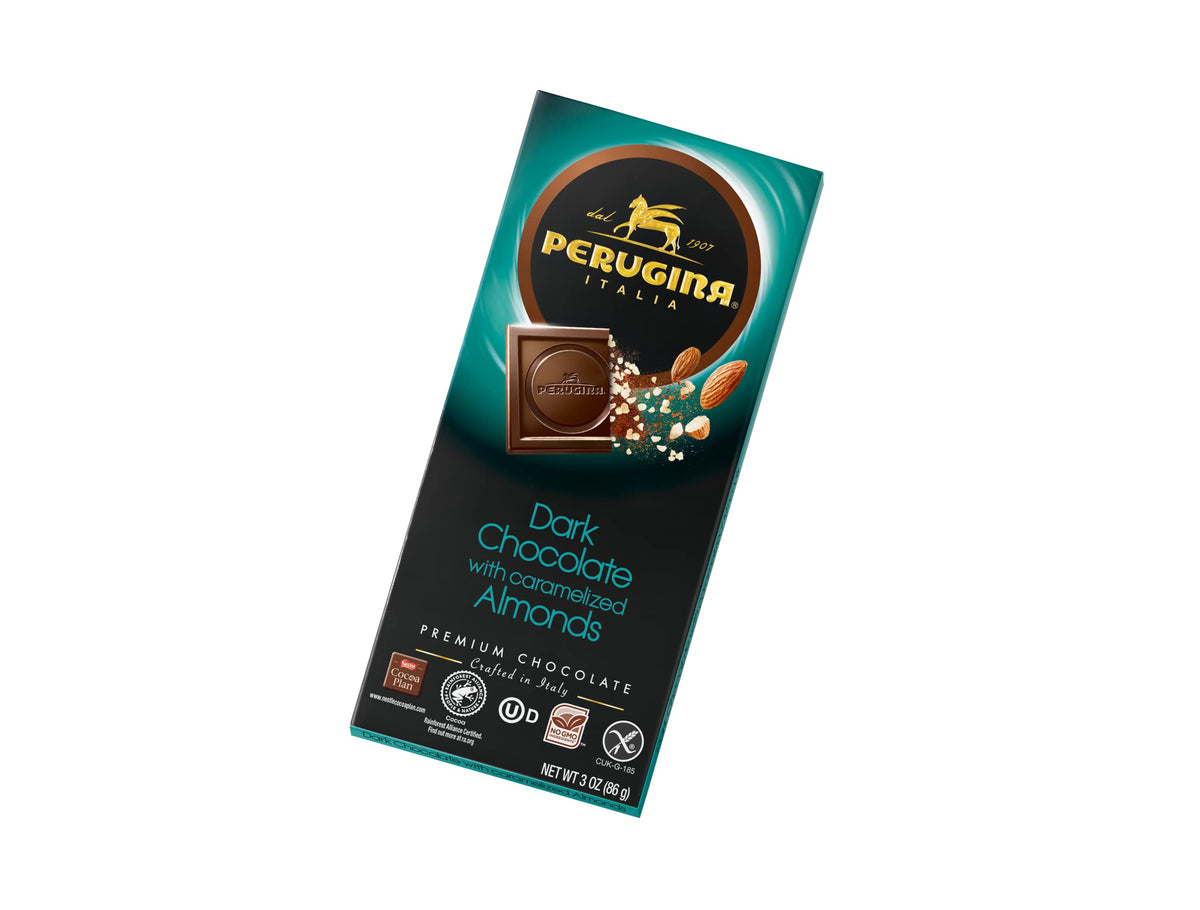 Perugina Dark Chocolate With Almonds bar, 3 Ounce (Pack of 12)