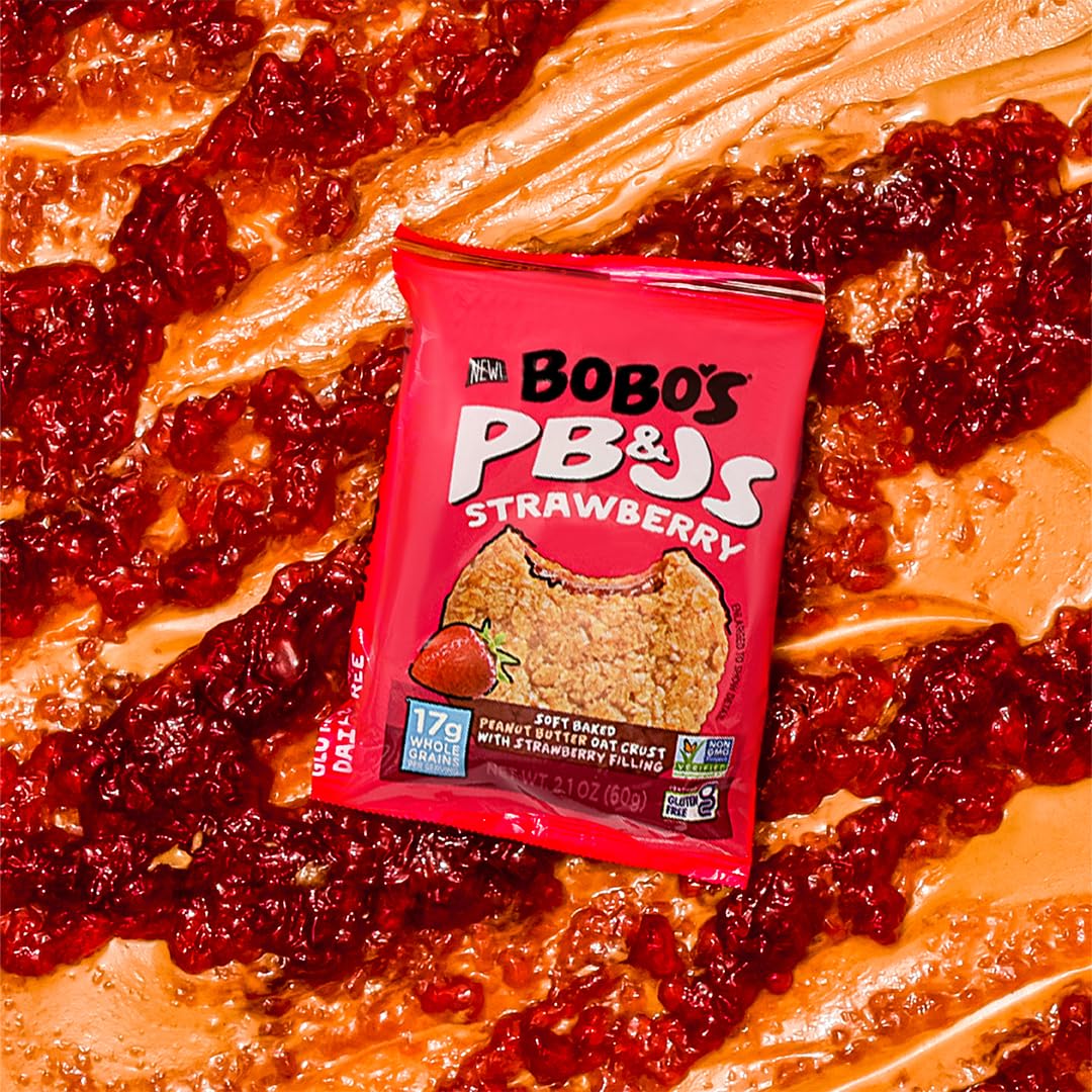 Bobos Peanut Butter And Jelly Oat Snack Variety Pack, 10 Grape Flavored, 10 Strawberry Flavored, Healthy Everyday Snack