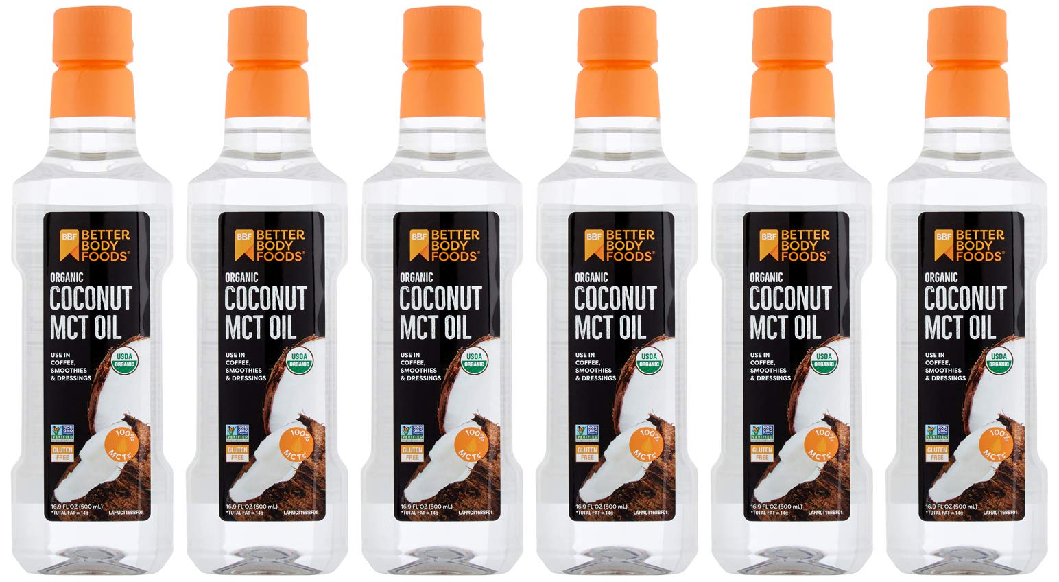 BetterBody Foods Coconut MCT Oil, 6 Count