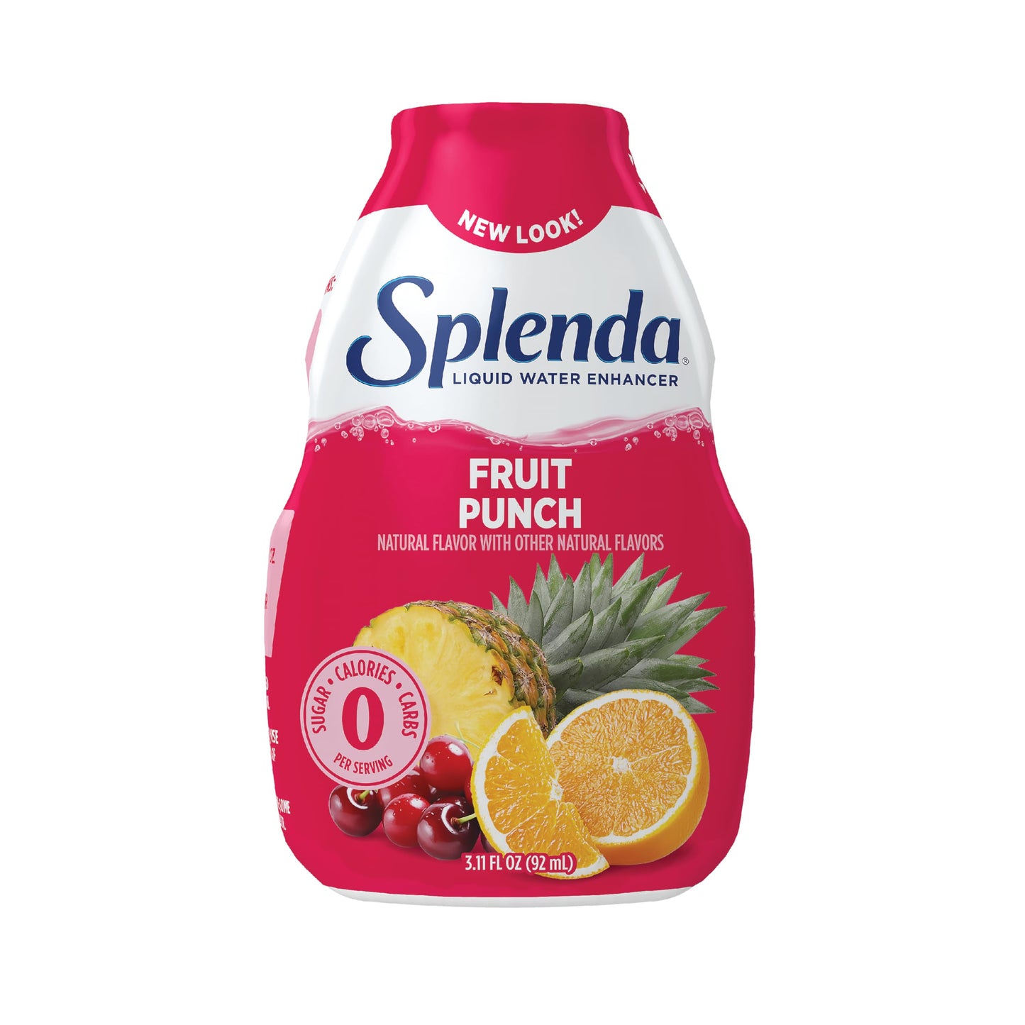 Splenda Liquid Water Enhancer Drops, Sugar Free, Zero Calorie, Natural Flavor, Concentrated Drink Mix, 3.11 Fl Oz Each Bottle (Fruit Punch, 1 Pack)