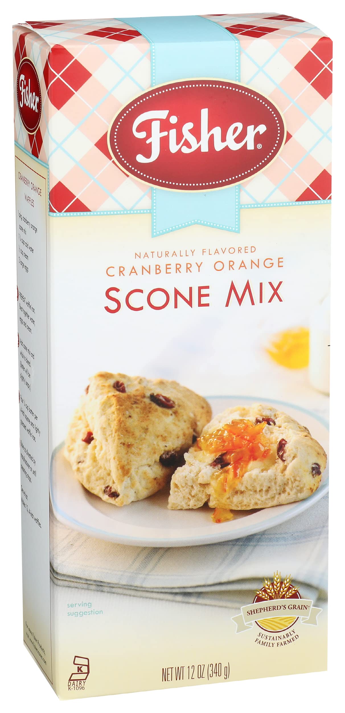 Fisher Scone Mix, Cranberry Orange, 12 Oz (Pack Of 6)