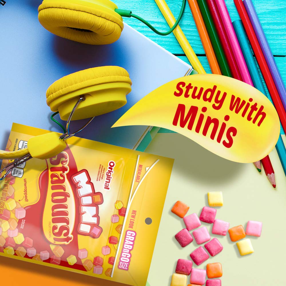 STARBURST Fruit Chews Candy - Original Minis, 8oz, Mini Candy, Bulk Box Pack of 8