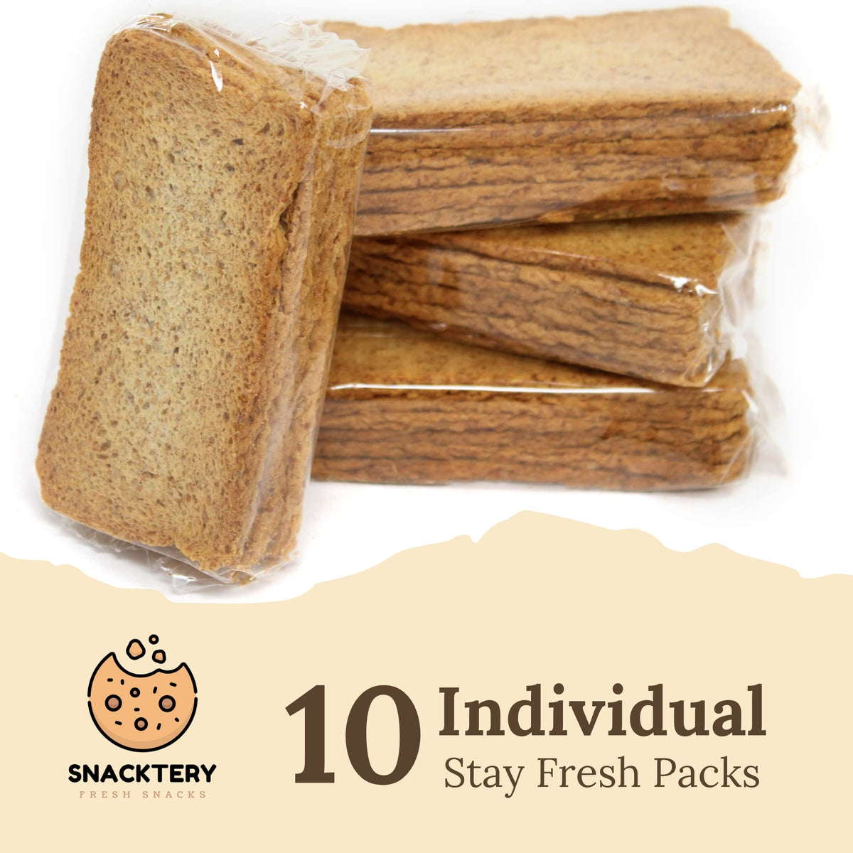 Snacktery Whole Wheat Melba Toast - Thin and Crispy Melba Toast Crackers - Mini Toasts for Dips, Spreads, Salads - 7 Oz