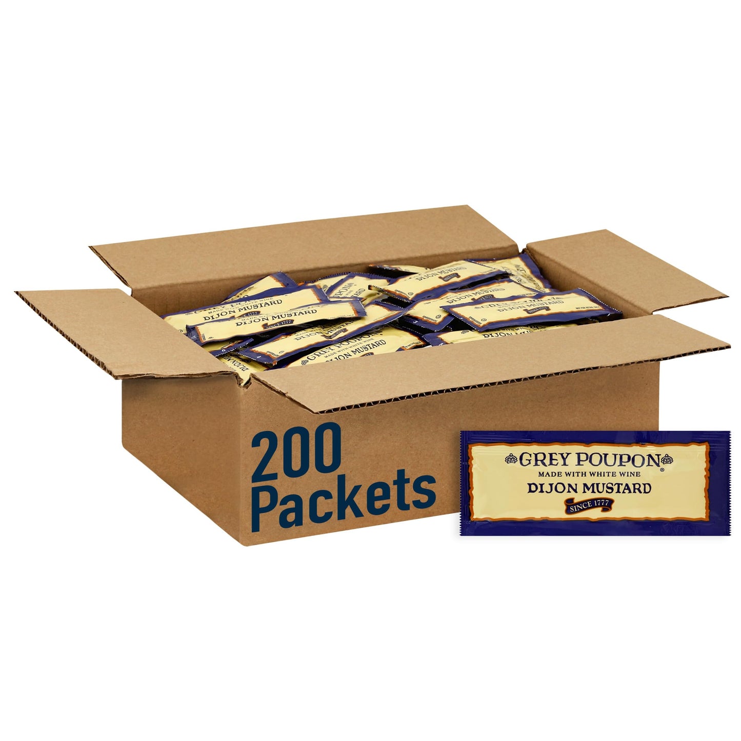 Grey Poupon Single Serve Dijon Mustard (200 ct Casepack, 0.25 oz Packets)