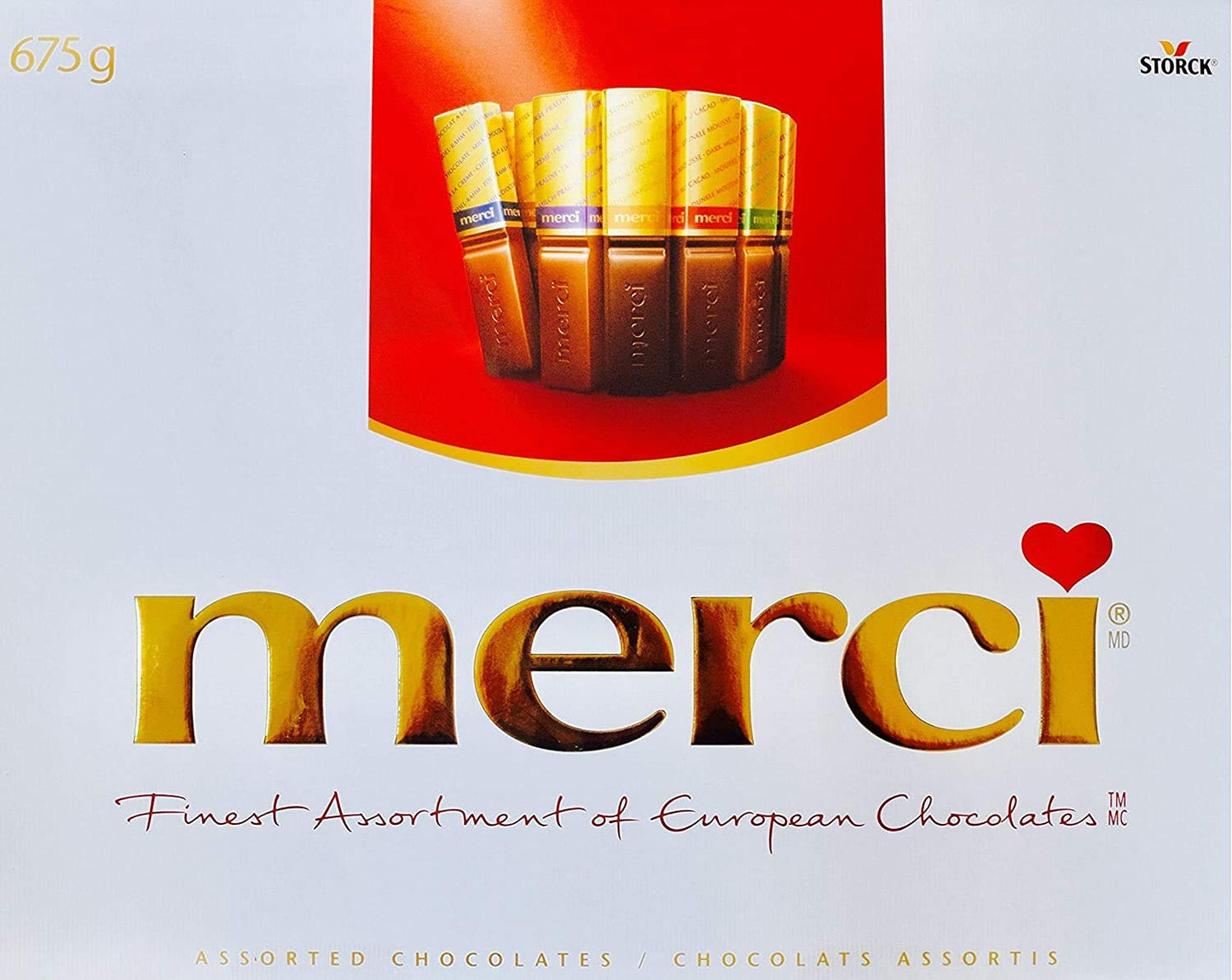 Merci Finest Assortment of European Chocolates. 675grams / 23.8 ounce Value pack. 54 pieces of individually wrapped Fine Europea