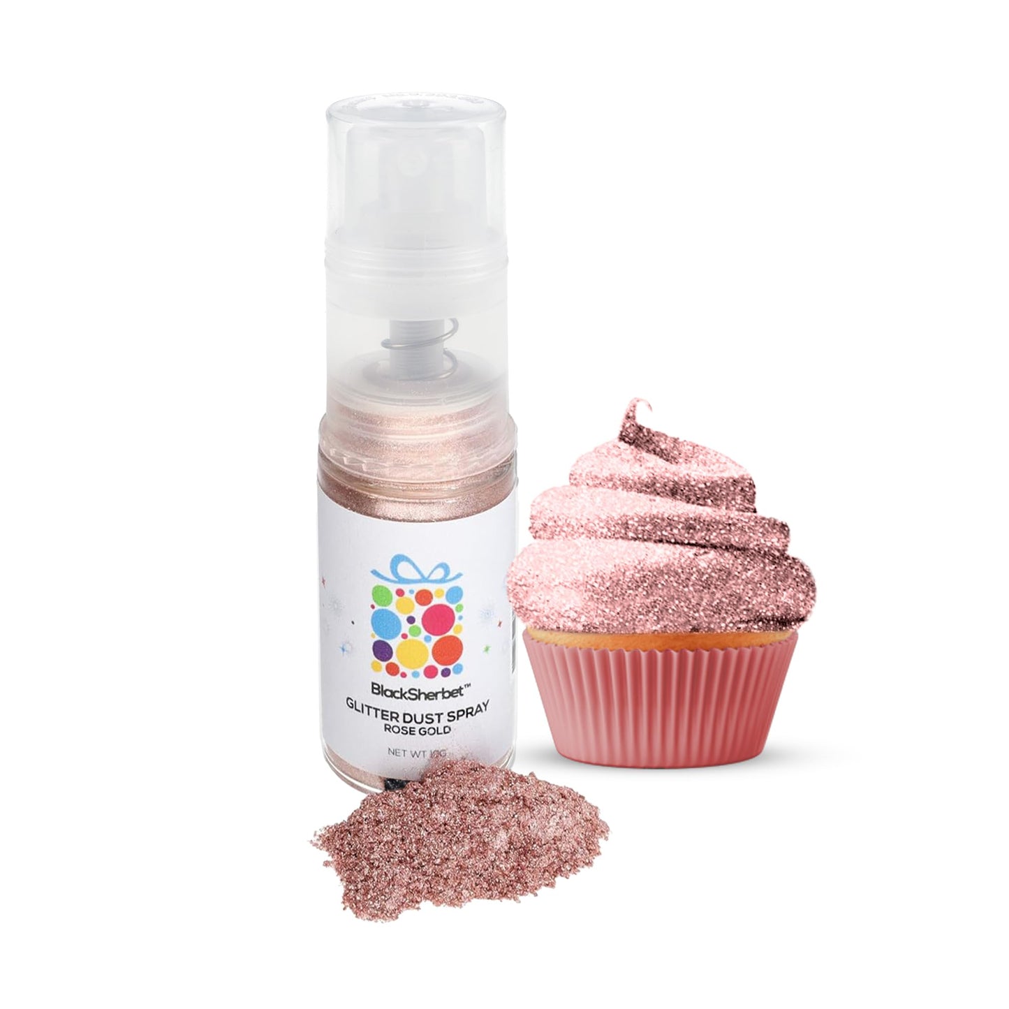 Blacksherbet Edible Glitter Spray, (10G) | Perfect For Cakes, Cookies, Cocktails, Drinks, Chocolate, Strawberries. Food Grade Gl