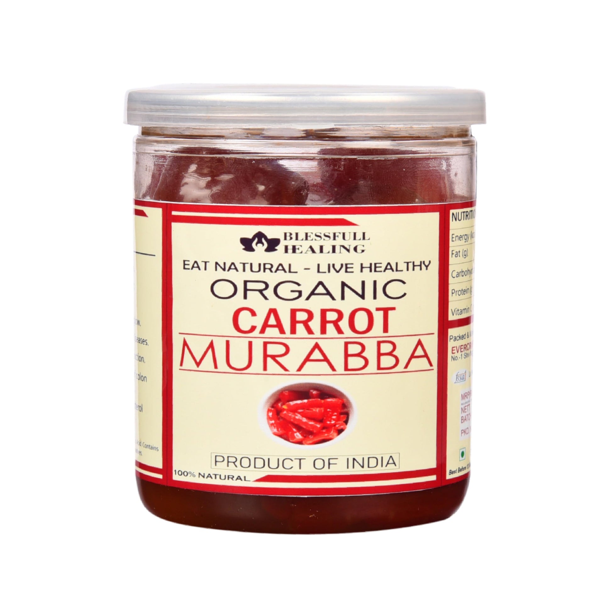 Blessfull Healing Organice Carrot Murabba 1 lb (453 Gram) Airtight Container